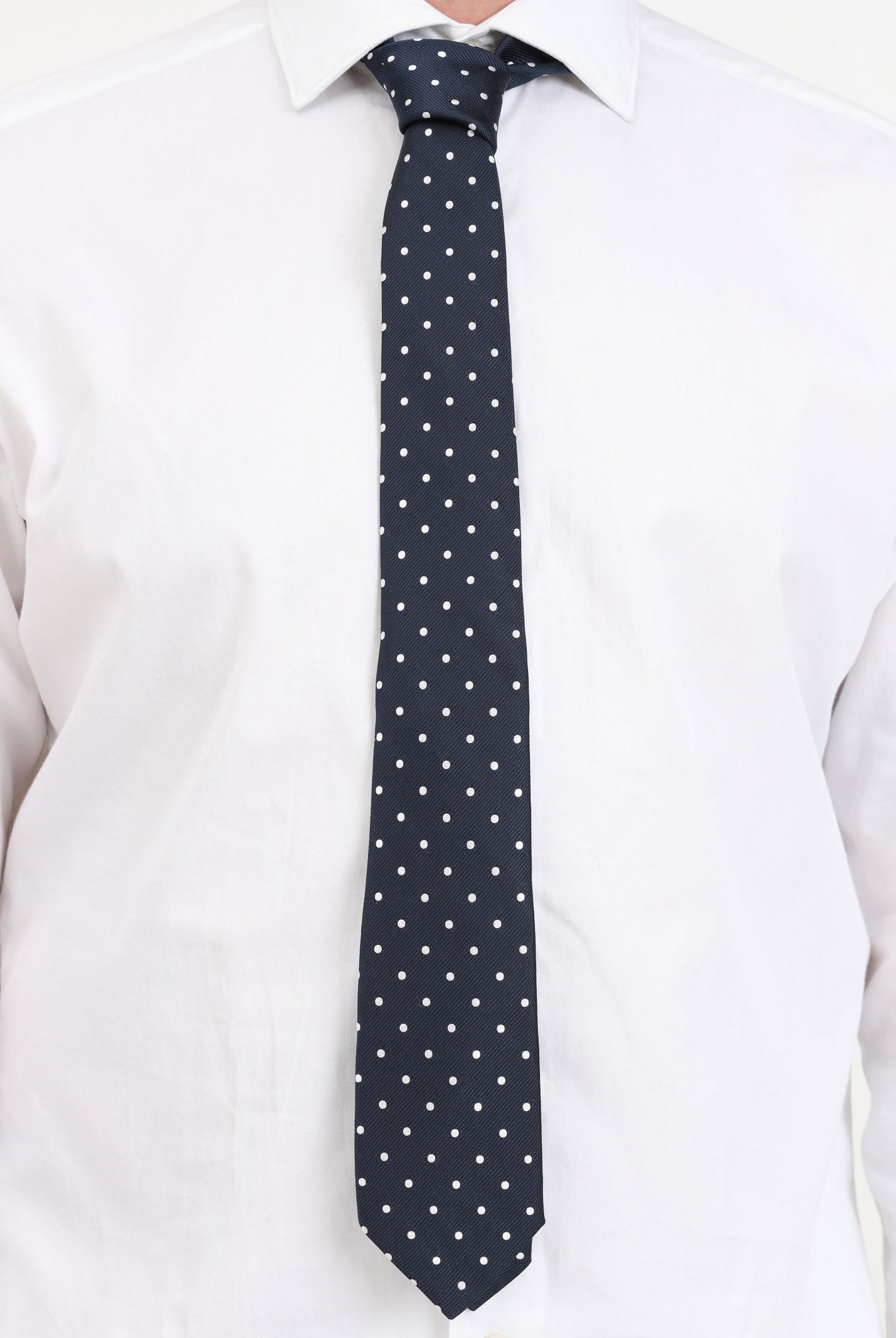 LANVIN Cravatta blu da uomo con fantasia a pois 1303 5 LANVIN