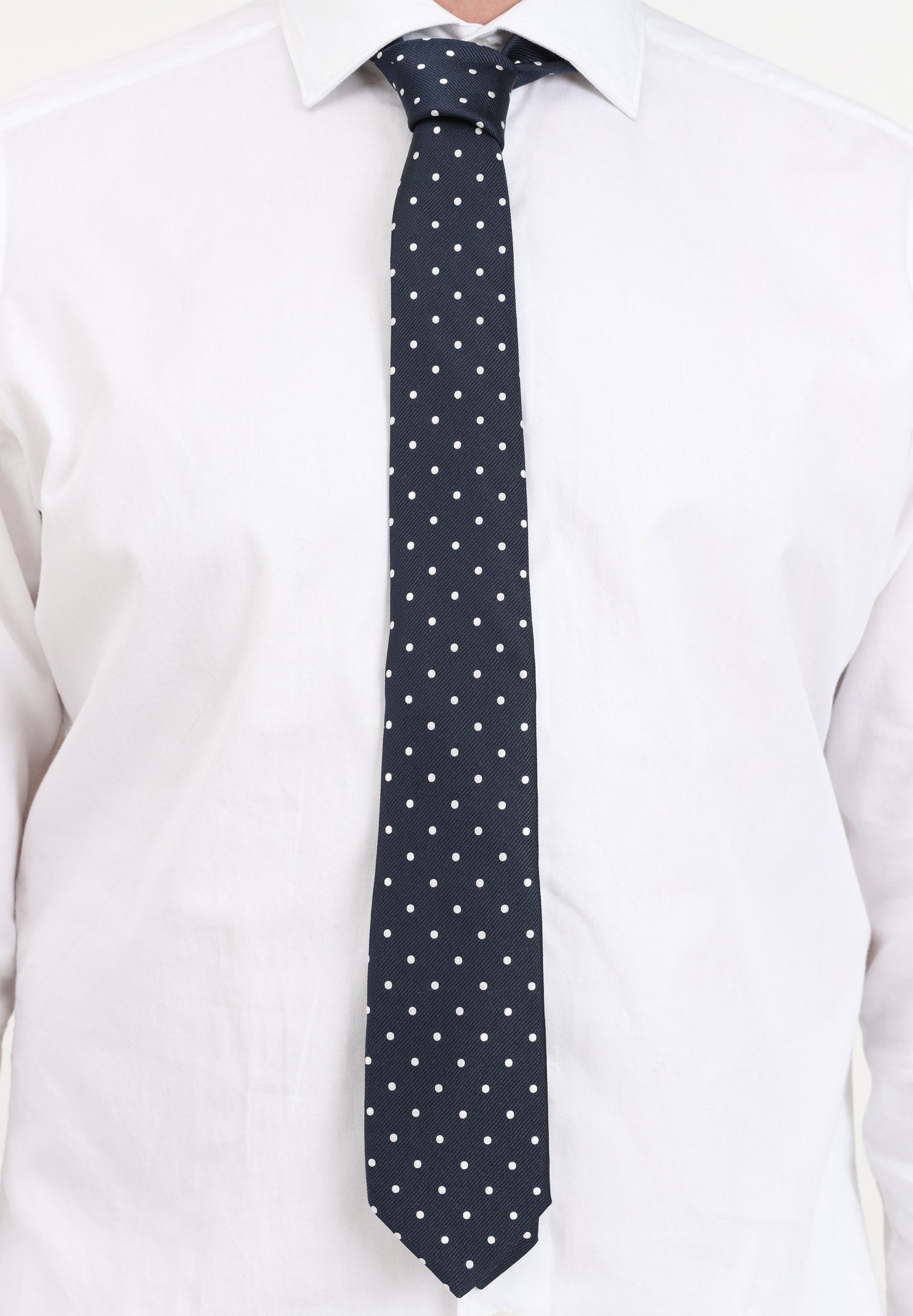 LANVIN Cravatta blu da uomo con fantasia a pois 1303 5 LANVIN
