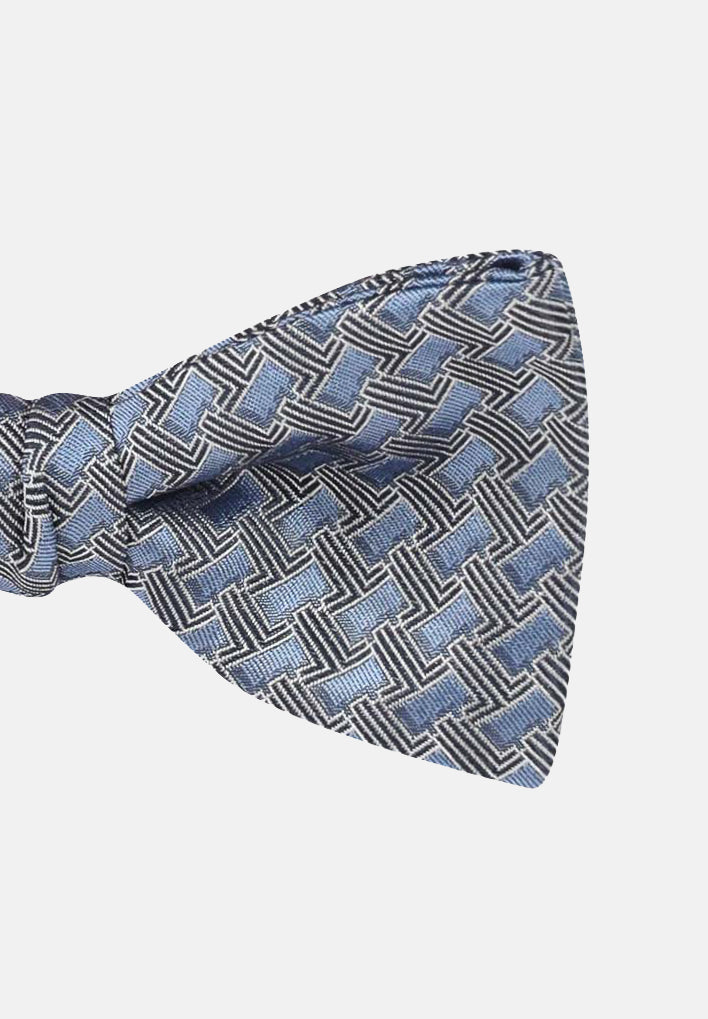 LANVIN Papillon in seta azzurro da uomo con micro monogramma L 2156/1P . LANVIN