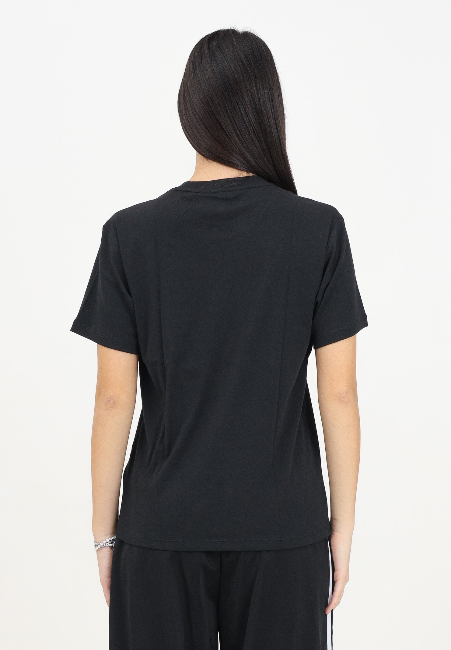 T-shirt a manica corta Trefoil nera da donna IR9533 . ADIDAS ORIGINALS