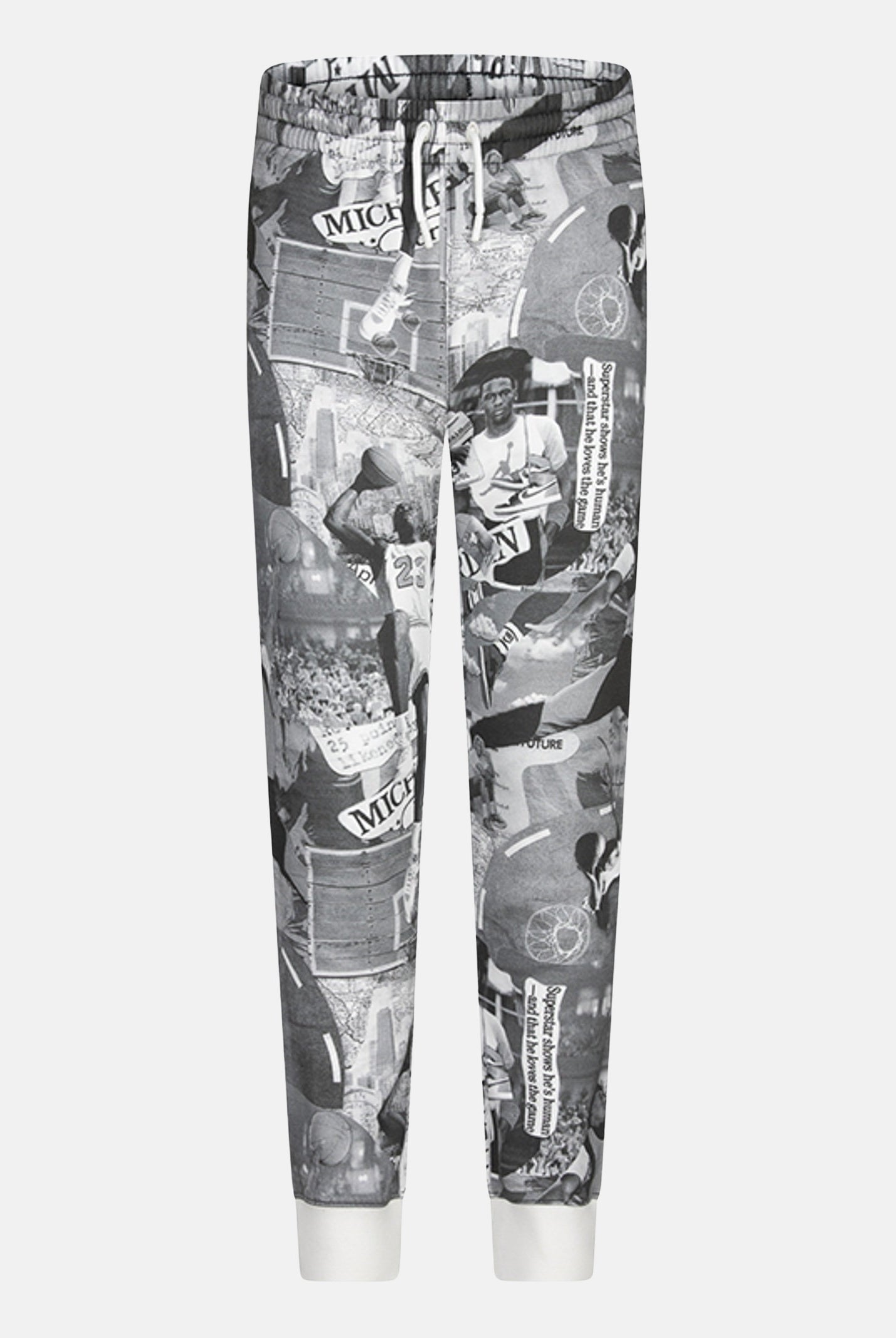 Pantalone sportivo MJ Brooklyn bianco e grigio da bambino 95D290 023 JORDAN