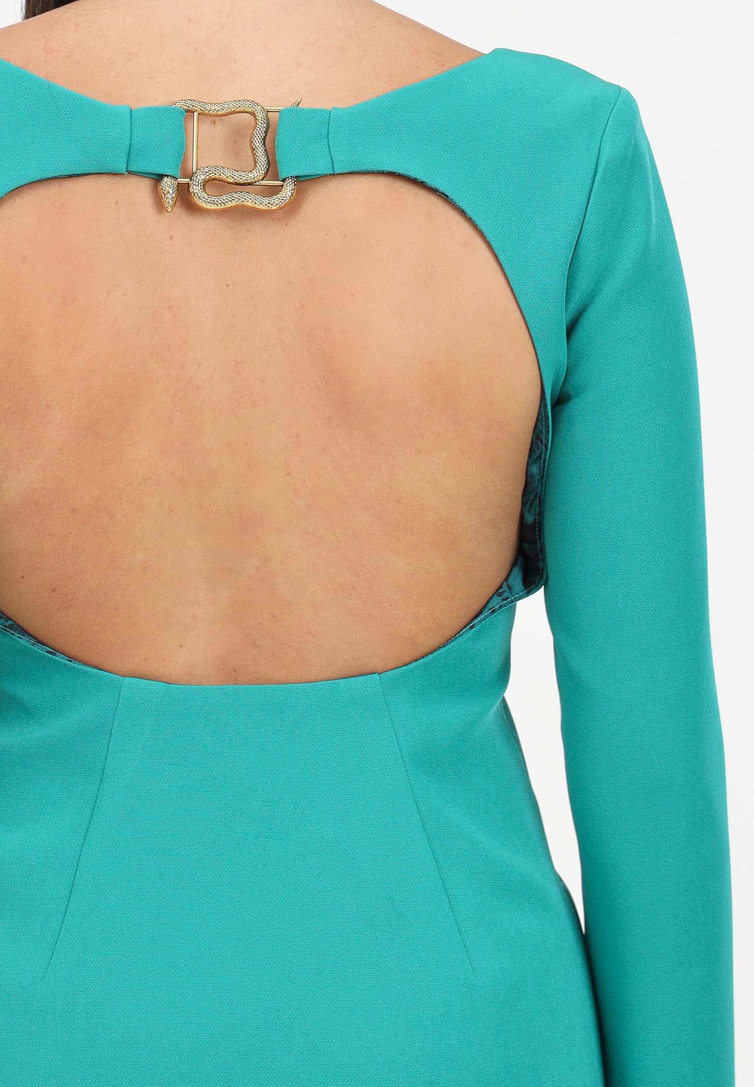 Abito corto verde da donna con schiena scoperta 77PAO914N0373 180 JUST CAVALLI