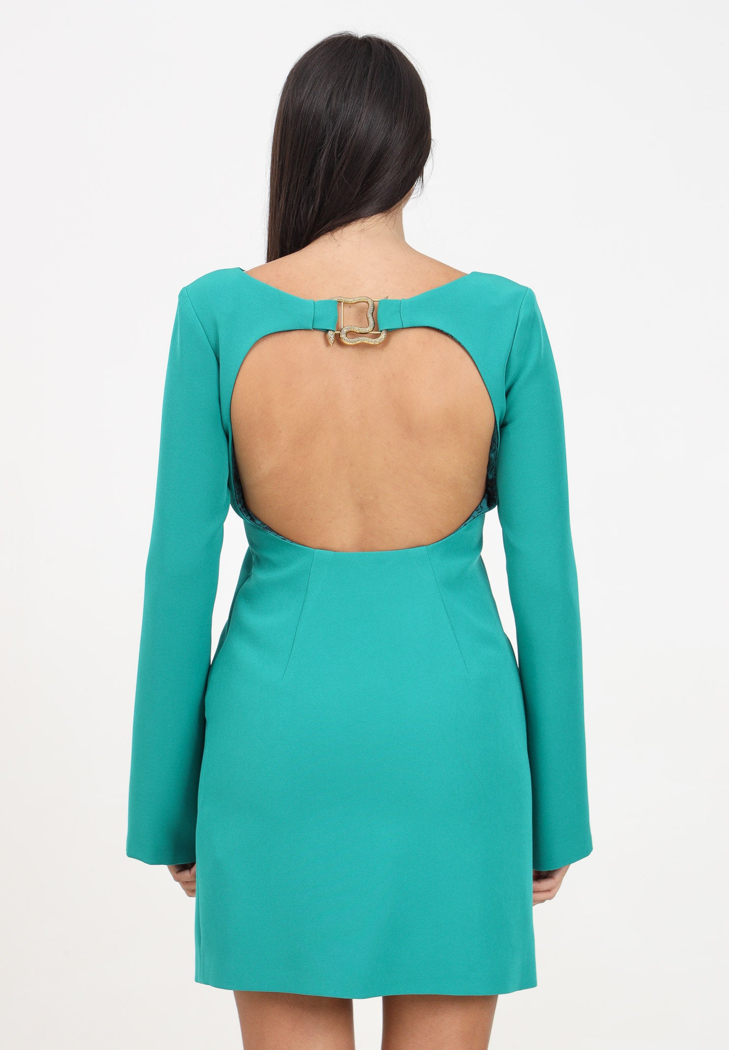 Abito corto verde da donna con schiena scoperta 77PAO914N0373 180 JUST CAVALLI