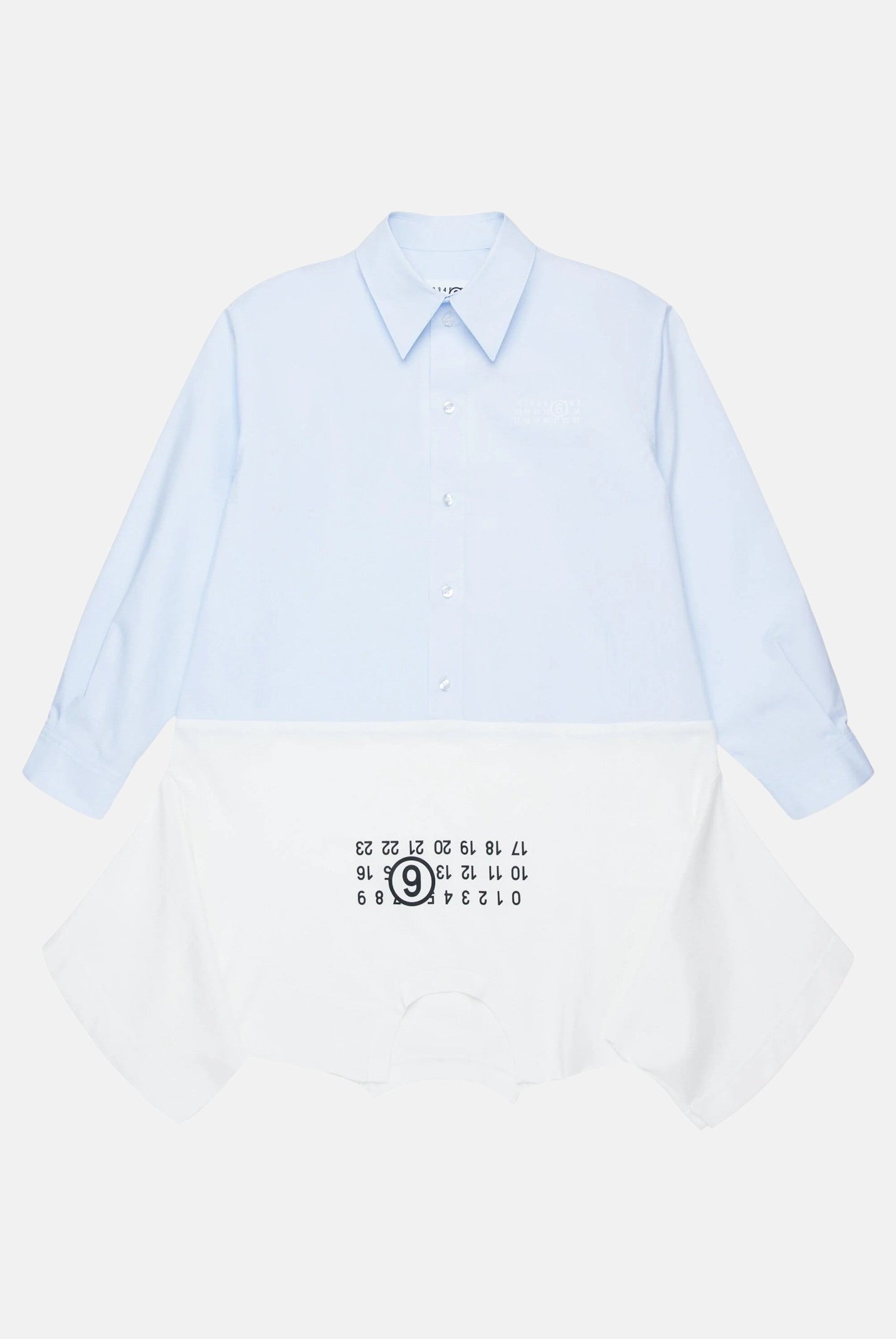 Abito corto bianco e azzurro per donna e bambina composto da camicia e t-shirt M60640MM014 M6C24 MAISON MARGIELA