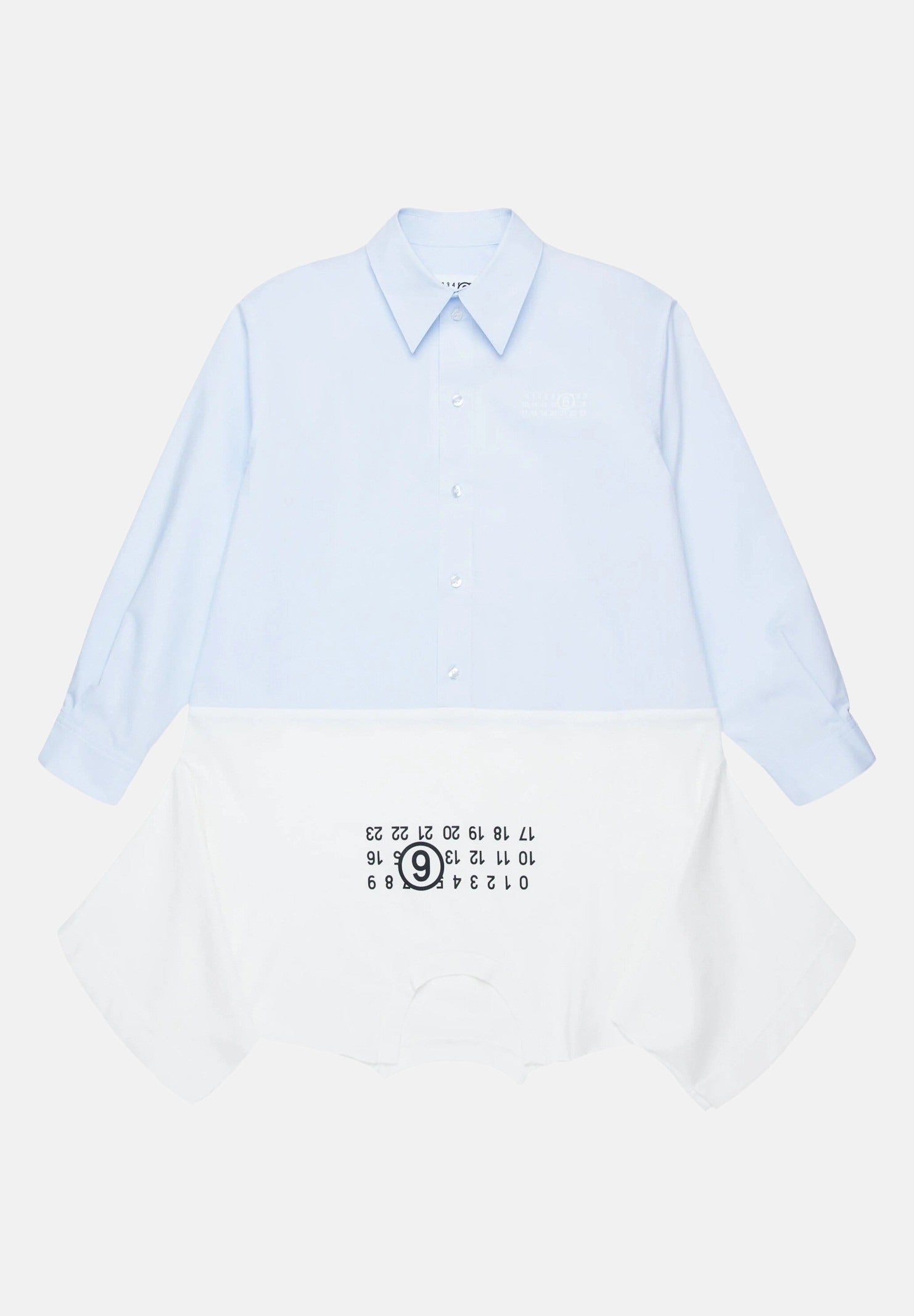 Abito corto bianco e azzurro per donna e bambina composto da camicia e t-shirt M60640MM014 M6C24 MAISON MARGIELA