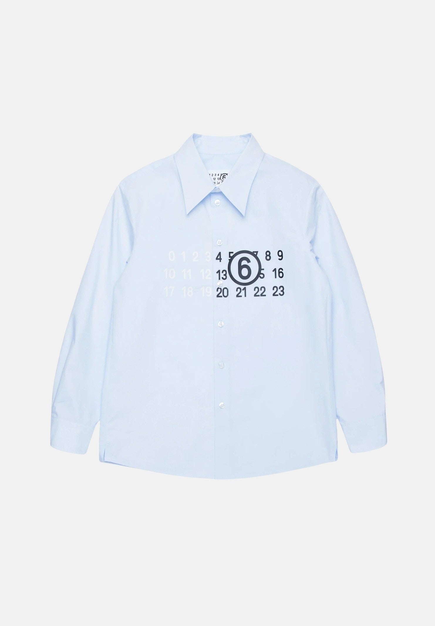 Camicia casual azzurra per donna e bambina con stampa Numbers M60659MM014 M6806 MAISON MARGIELA