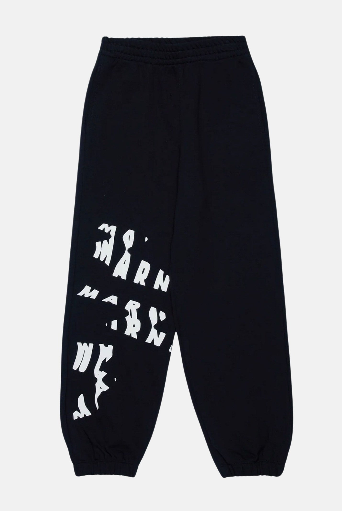 Pantalone sportivo nero per donna e bambina con stampa a contrasto M01219M00RE 0M900 MARNI