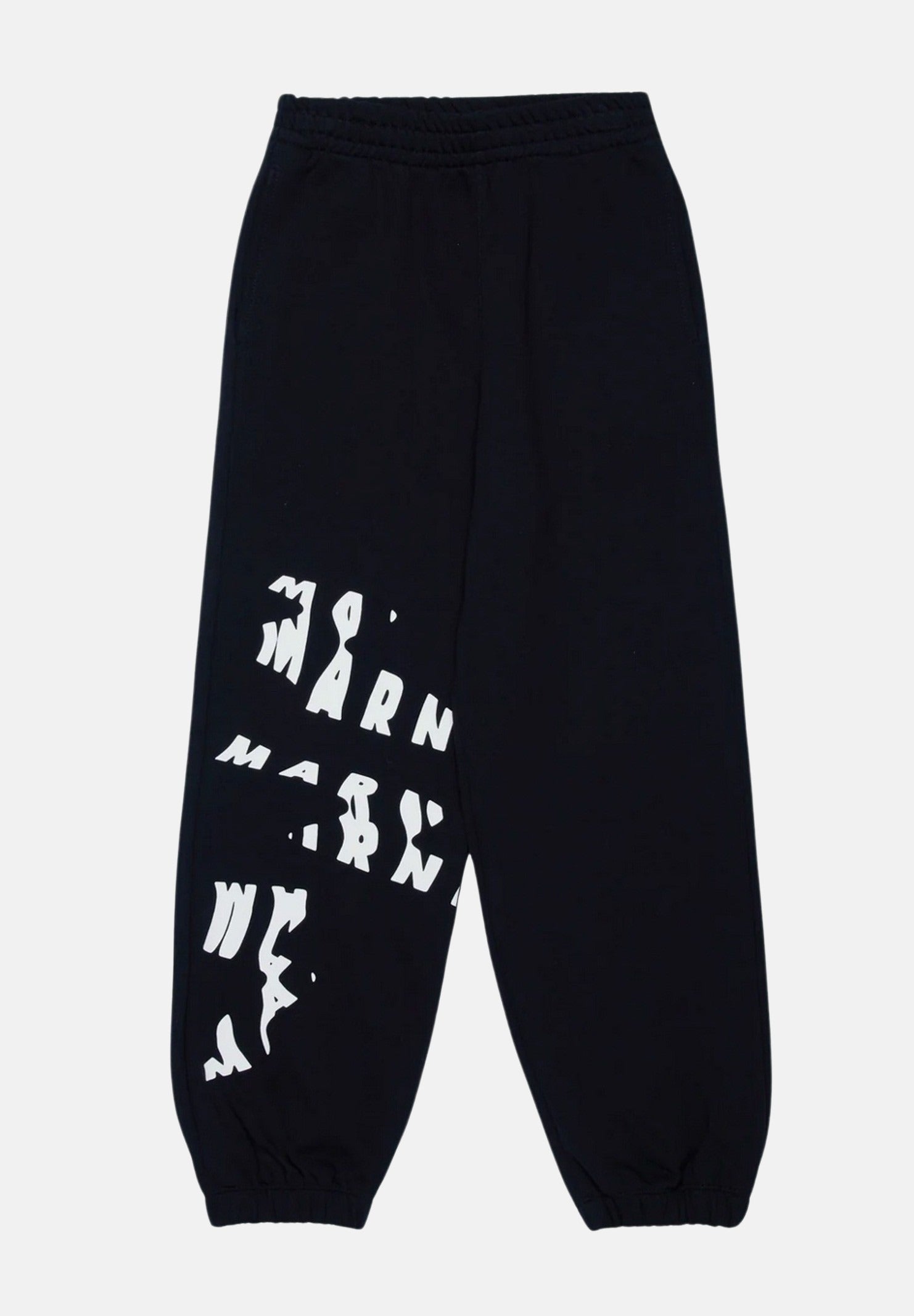 Pantalone sportivo nero per donna e bambina con stampa a contrasto M01219M00RE 0M900 MARNI