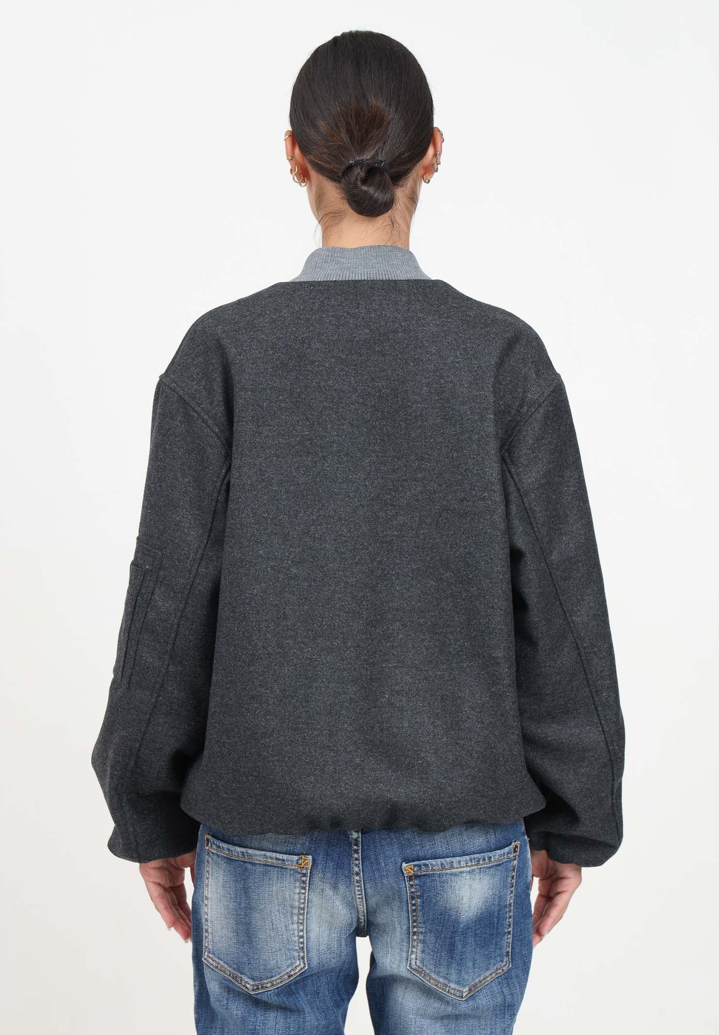 Bomber grigio per donna e bambina con piccolo ricamo logo F4MSJGBO209 101 MSGM