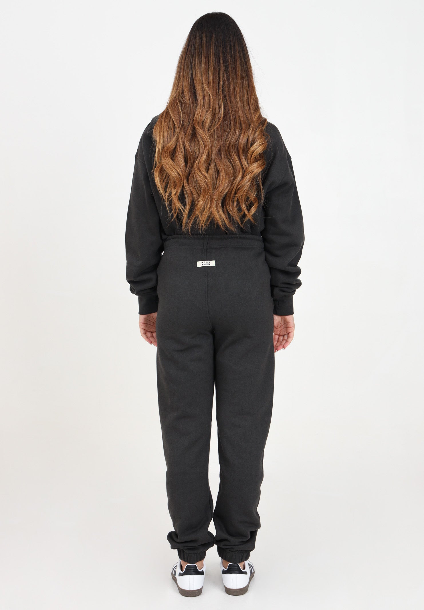 Pantalone sportivo piombo per donna e bambina con stampa logo F4MSJUFP177 103 MSGM
