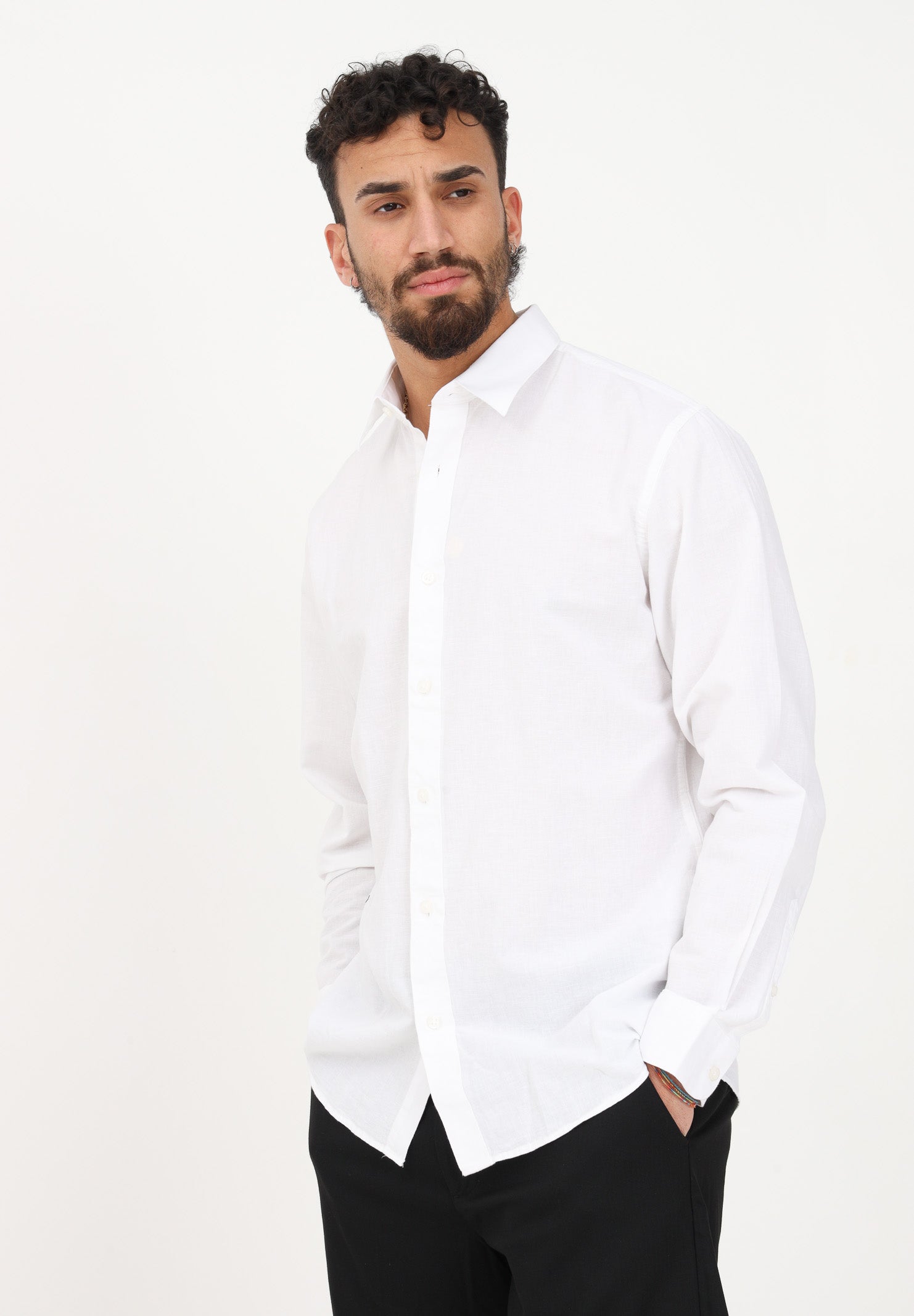 Camicia elegante bianca da uomo 16079056 WHITE SELECTED HOMME