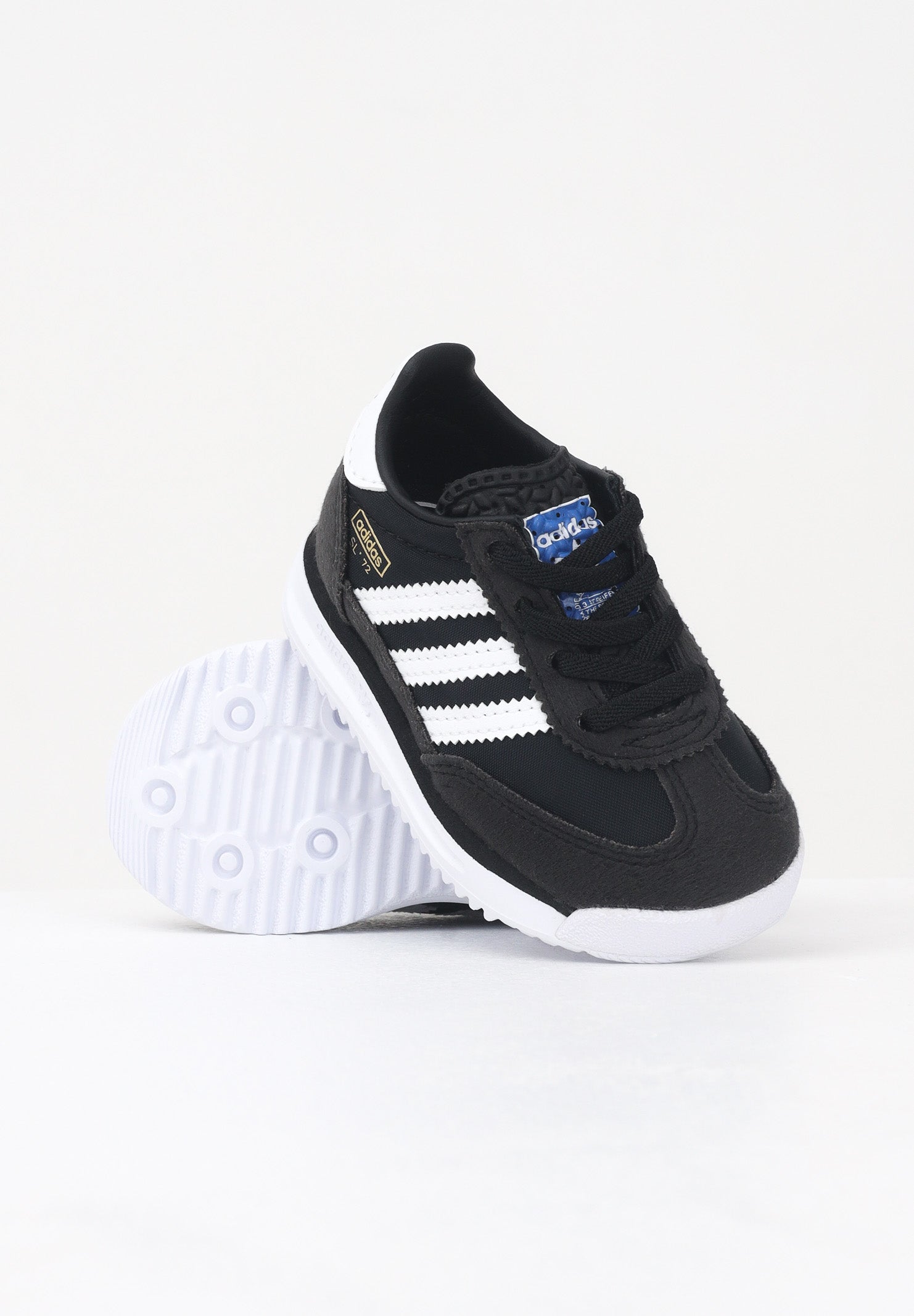 ADIDAS ORIGINALS Sneakers SL 72 RS Elastic Laces nere da neonato IH2978 . ADIDAS ORIGINALS