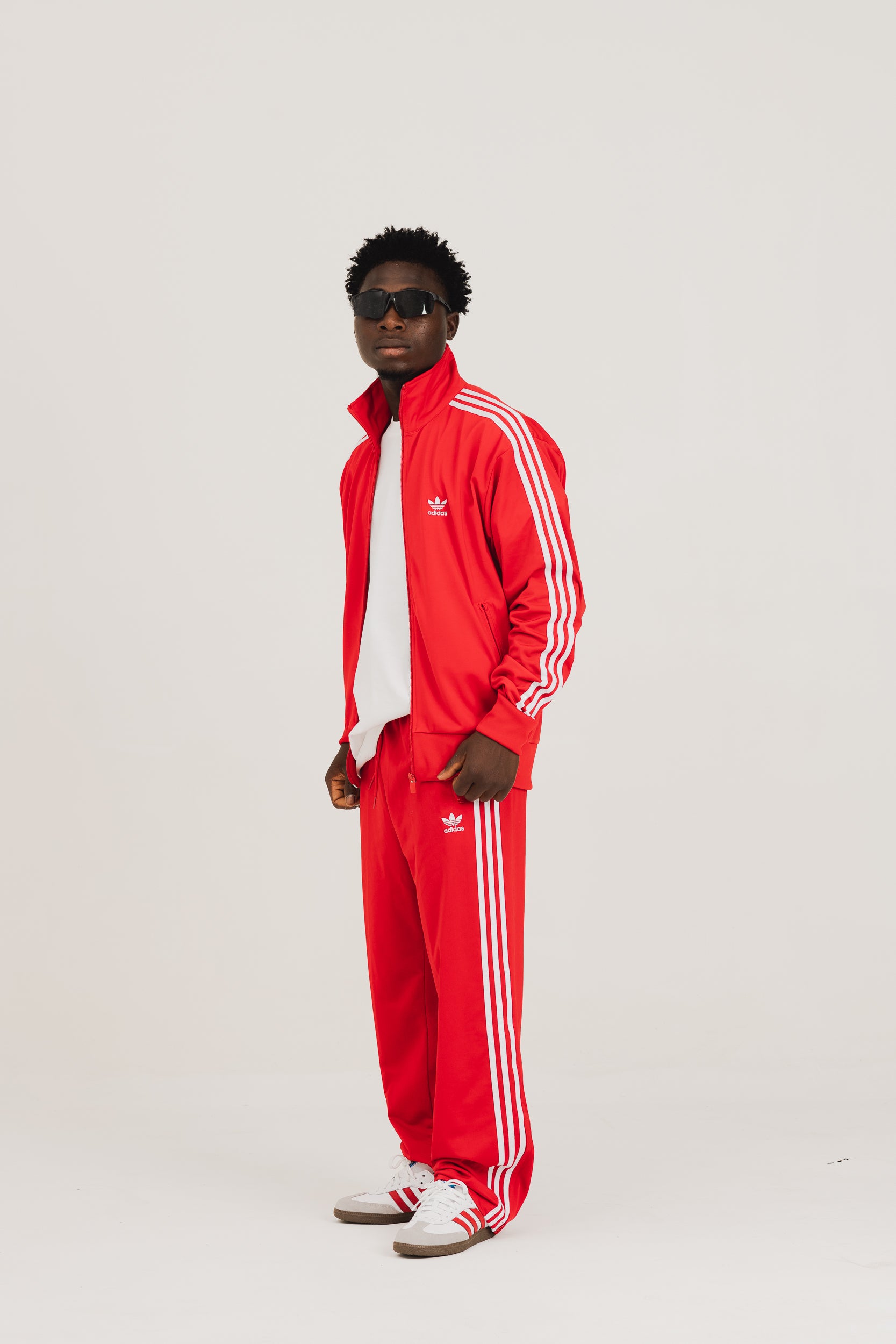 ADIDAS ORIGINALS Felpa con zip Adicolor Classics Firebird rossa da uomo IJ7060 . ADIDAS ORIGINALS