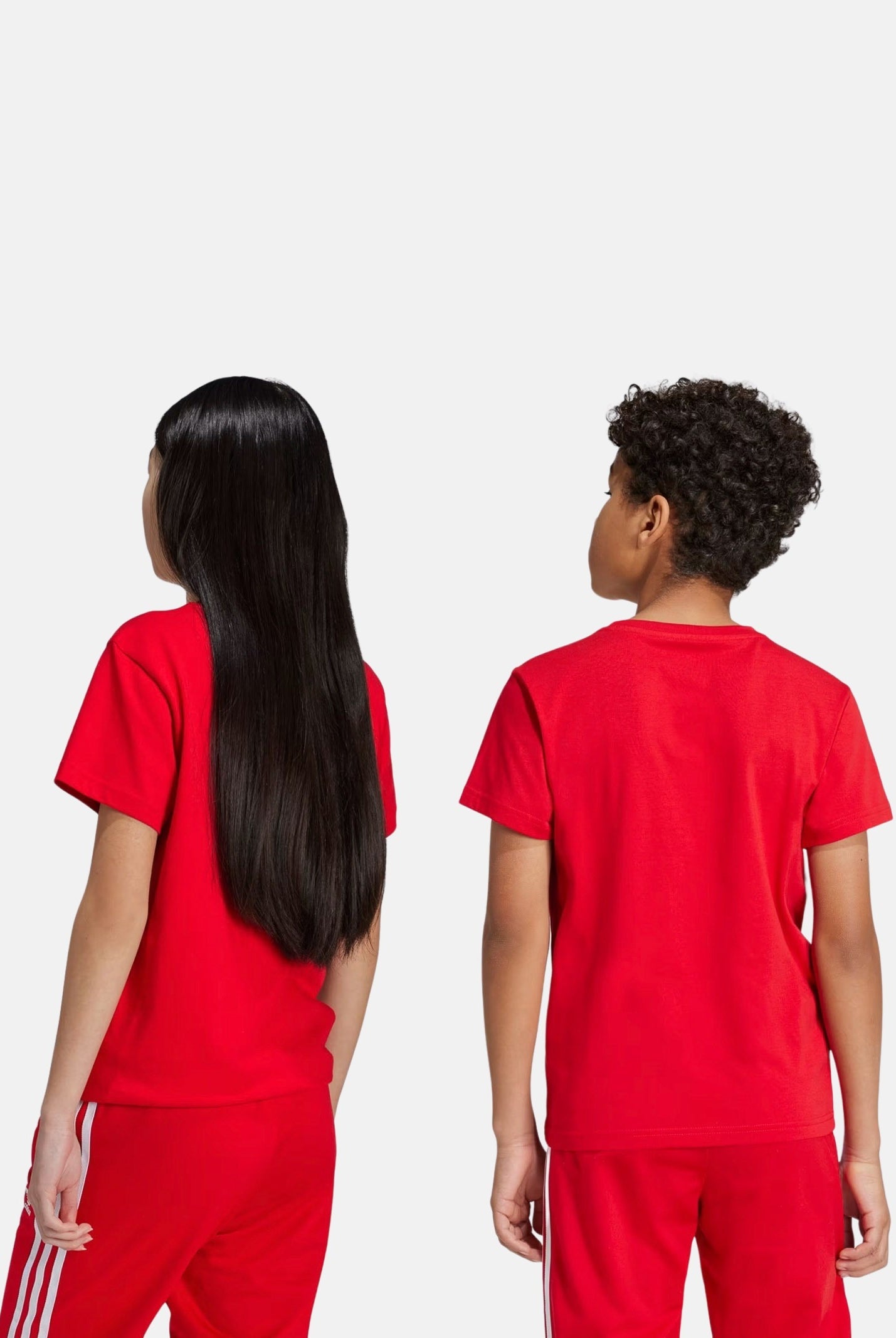 ADIDAS ORIGINALS T-shirt a manica corta TREFOIL rossa per bambino e bambina IY7423 . ADIDAS ORIGINALS