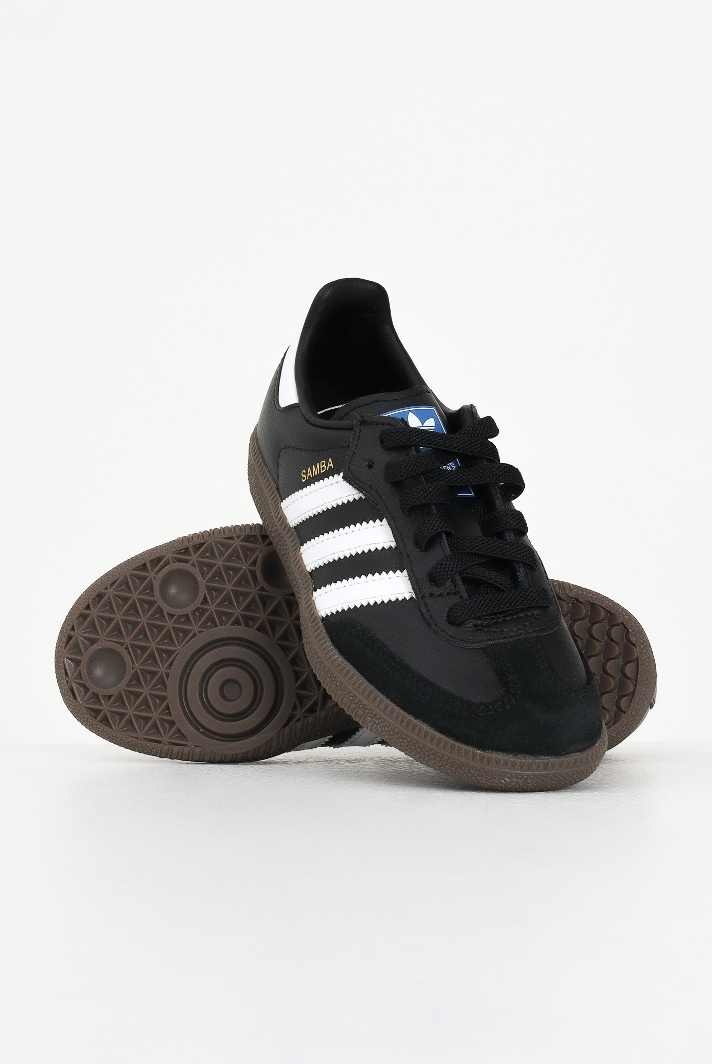ADIDAS ORIGINALS Sneakers Samba OG Comfort Closure Elastic Lace nere per bambino e bambina JQ6390 . ADIDAS ORIGINALS