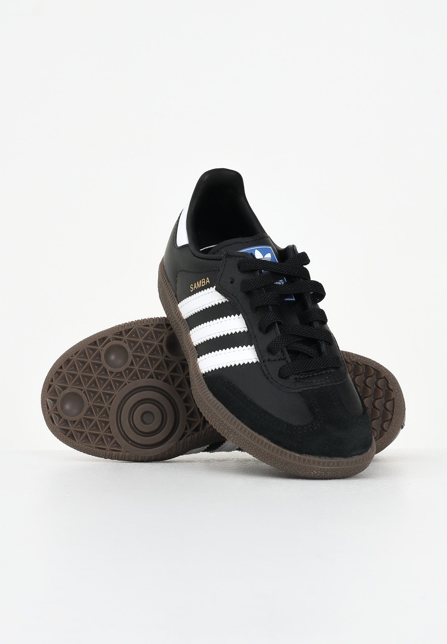 ADIDAS ORIGINALS Sneakers Samba OG Comfort Closure Elastic Lace nere per bambino e bambina JQ6390 . ADIDAS ORIGINALS
