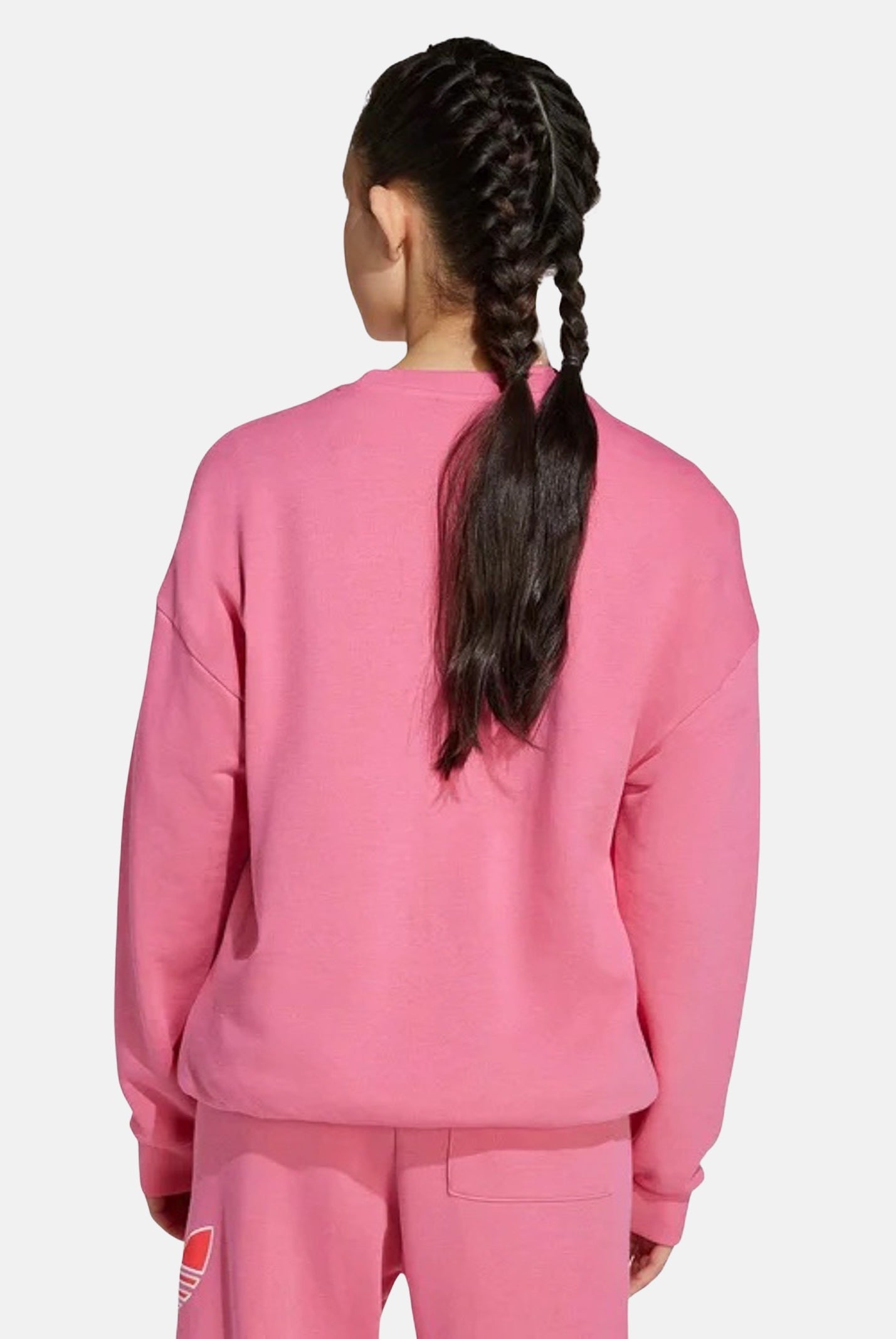 ADIDAS ORIGINALS Felpa con cappuccio Trefoil rosa da bambina JV8571 . ADIDAS ORIGINALS