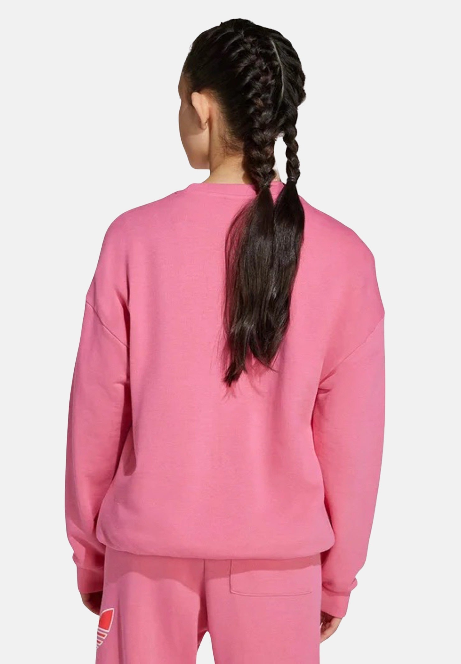 ADIDAS ORIGINALS Felpa con cappuccio Trefoil rosa da bambina JV8571 . ADIDAS ORIGINALS