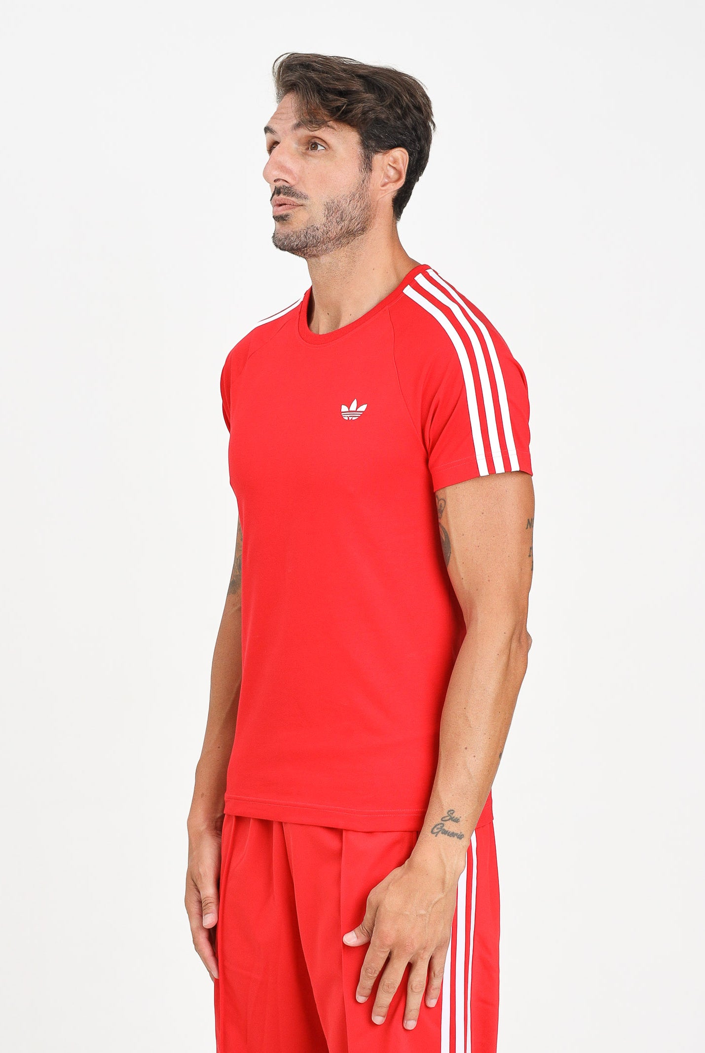 ADIDAS ORIGINALS T-shirt a manica corta Adicolor Trefoil rossa da uomo JX1545 . ADIDAS ORIGINALS