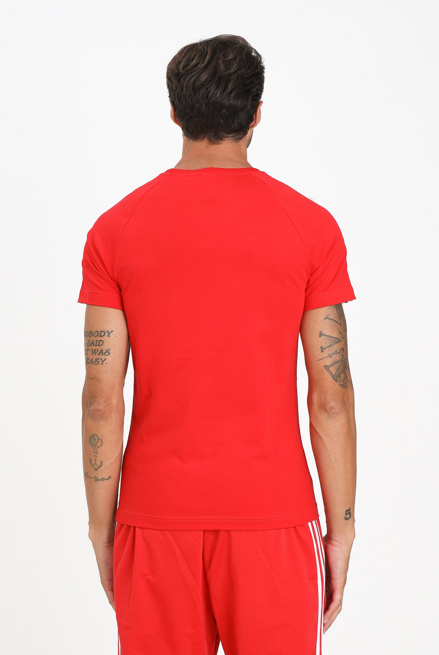 ADIDAS ORIGINALS T-shirt a manica corta Adicolor Trefoil rossa da uomo JX1545 . ADIDAS ORIGINALS