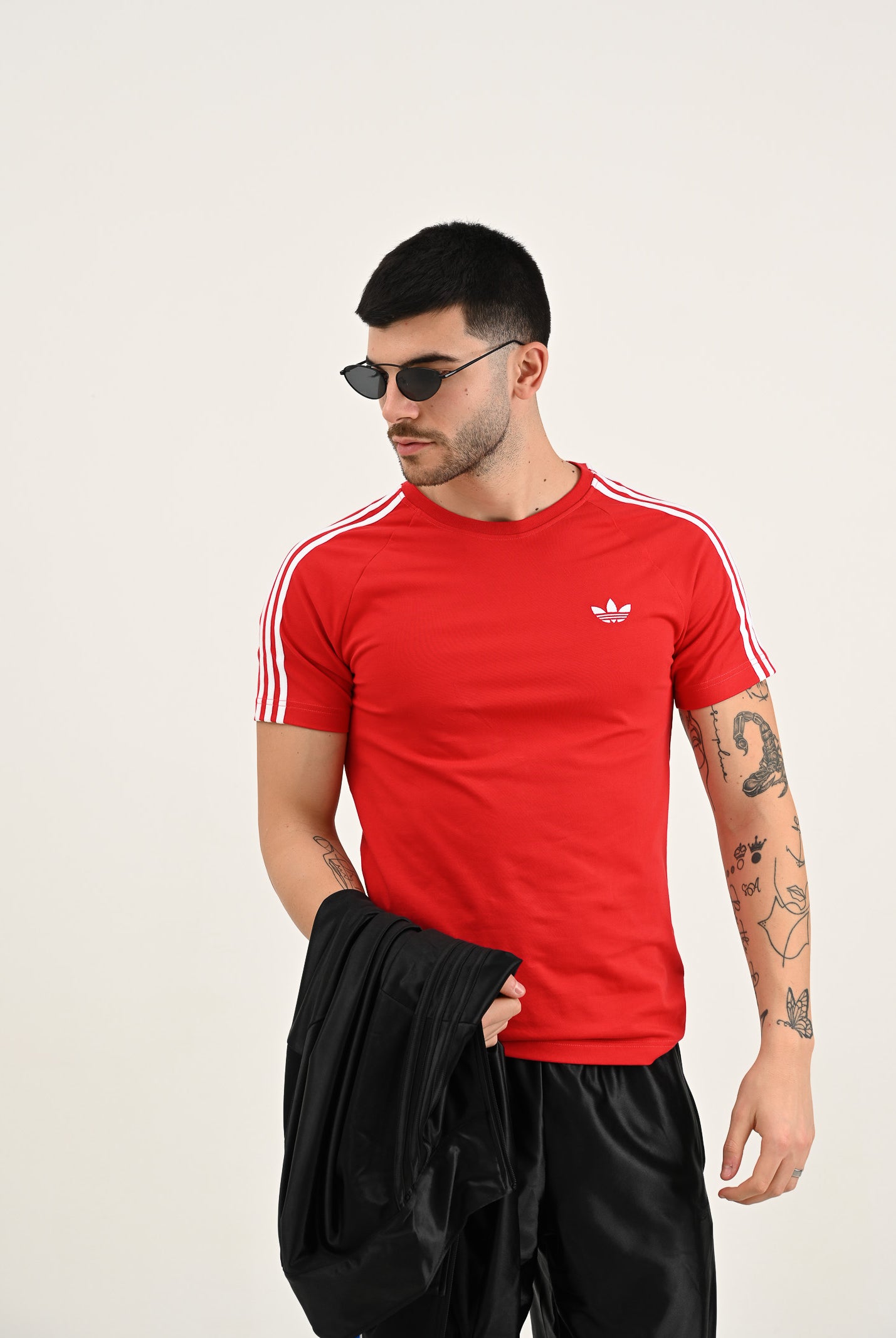 ADIDAS ORIGINALS T-shirt a manica corta Adicolor Trefoil rossa da uomo JX1545 . ADIDAS ORIGINALS