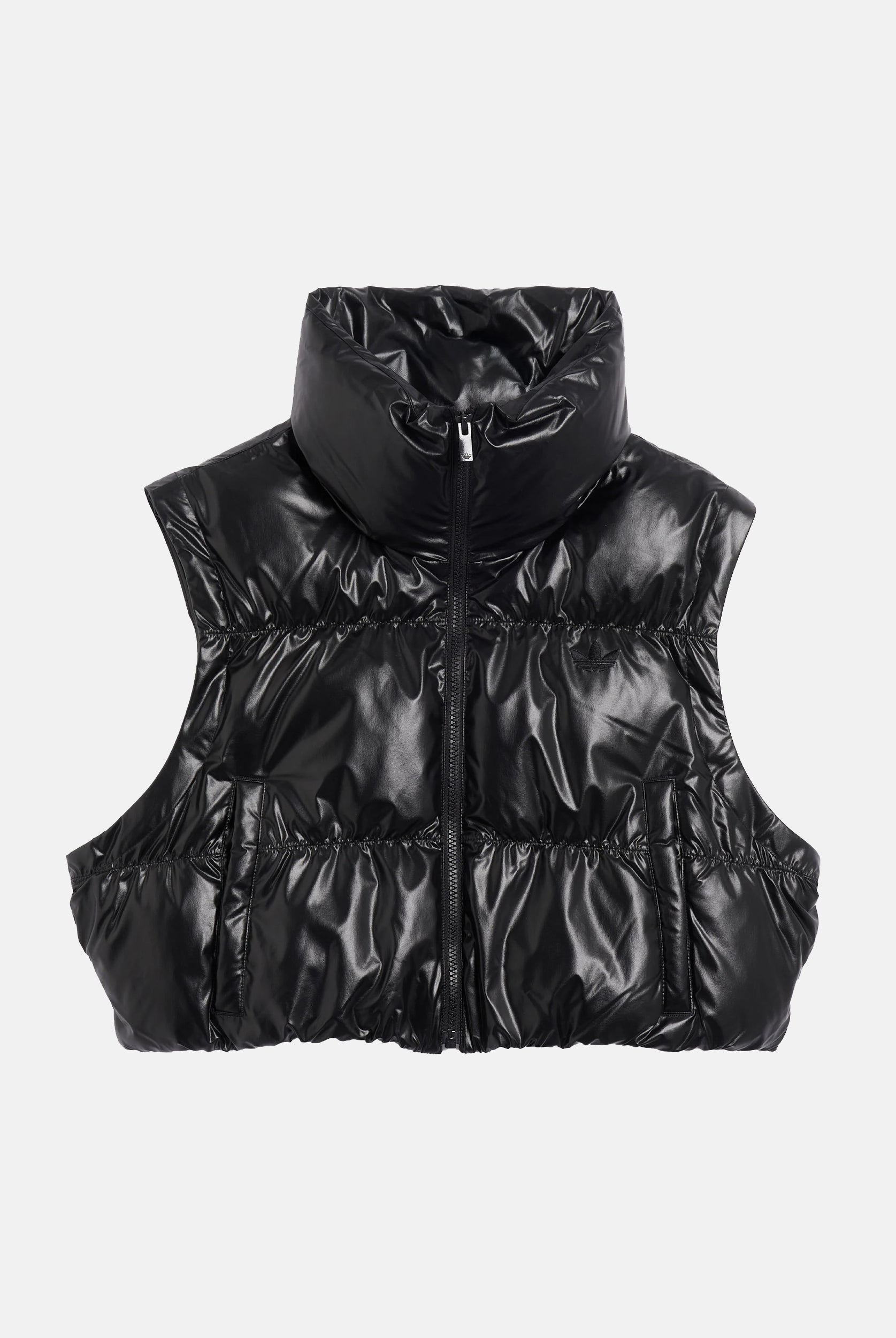 ADIDAS ORIGNALS Piumino croppato Essentials Glossy 2-In-1 nero da donna JX2988 . ADIDAS ORIGINALS