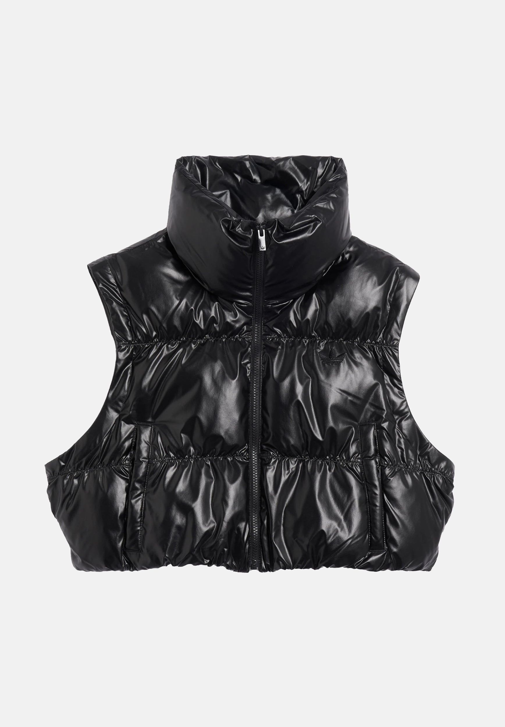 ADIDAS ORIGNALS Piumino croppato Essentials Glossy 2-In-1 nero da donna JX2988 . ADIDAS ORIGINALS