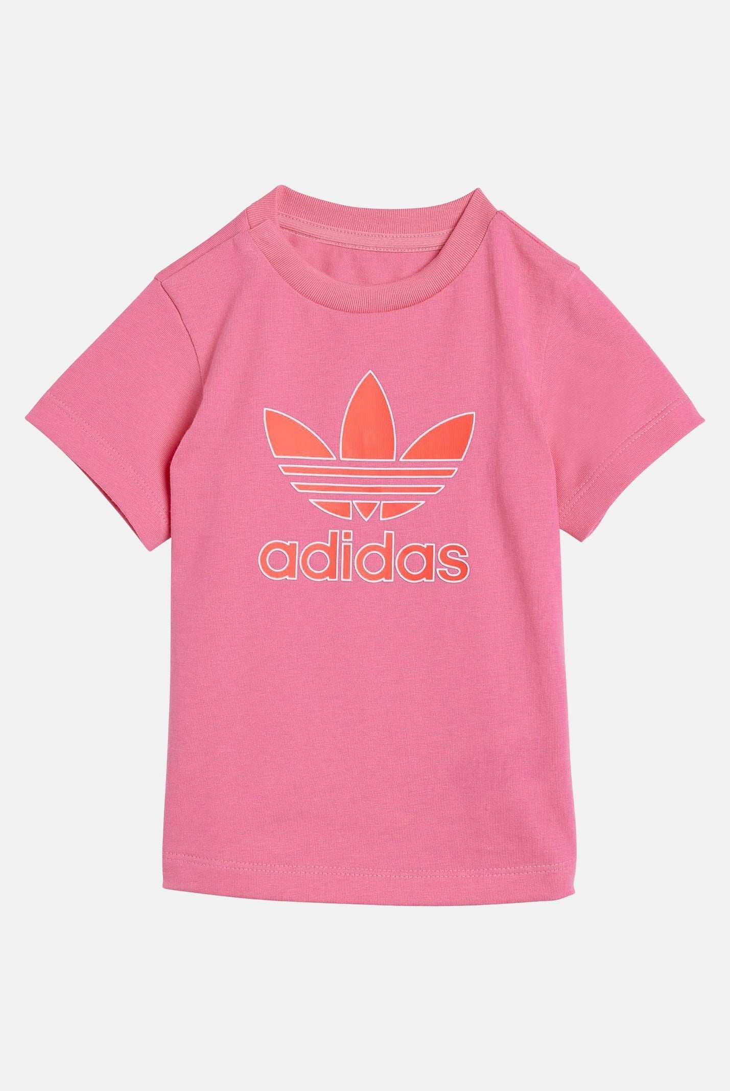 ADIDAS ORIGINALS T-shirt a manica corta rosa da neonato con stampa Trefoil JX9004 . ADIDAS ORIGINALS