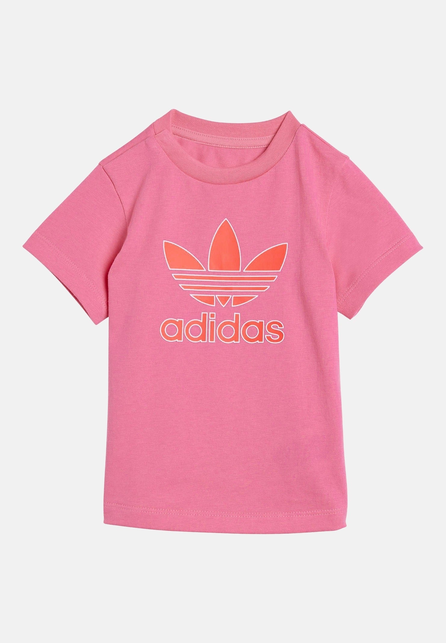 ADIDAS ORIGINALS T-shirt a manica corta rosa da neonato con stampa Trefoil JX9004 . ADIDAS ORIGINALS