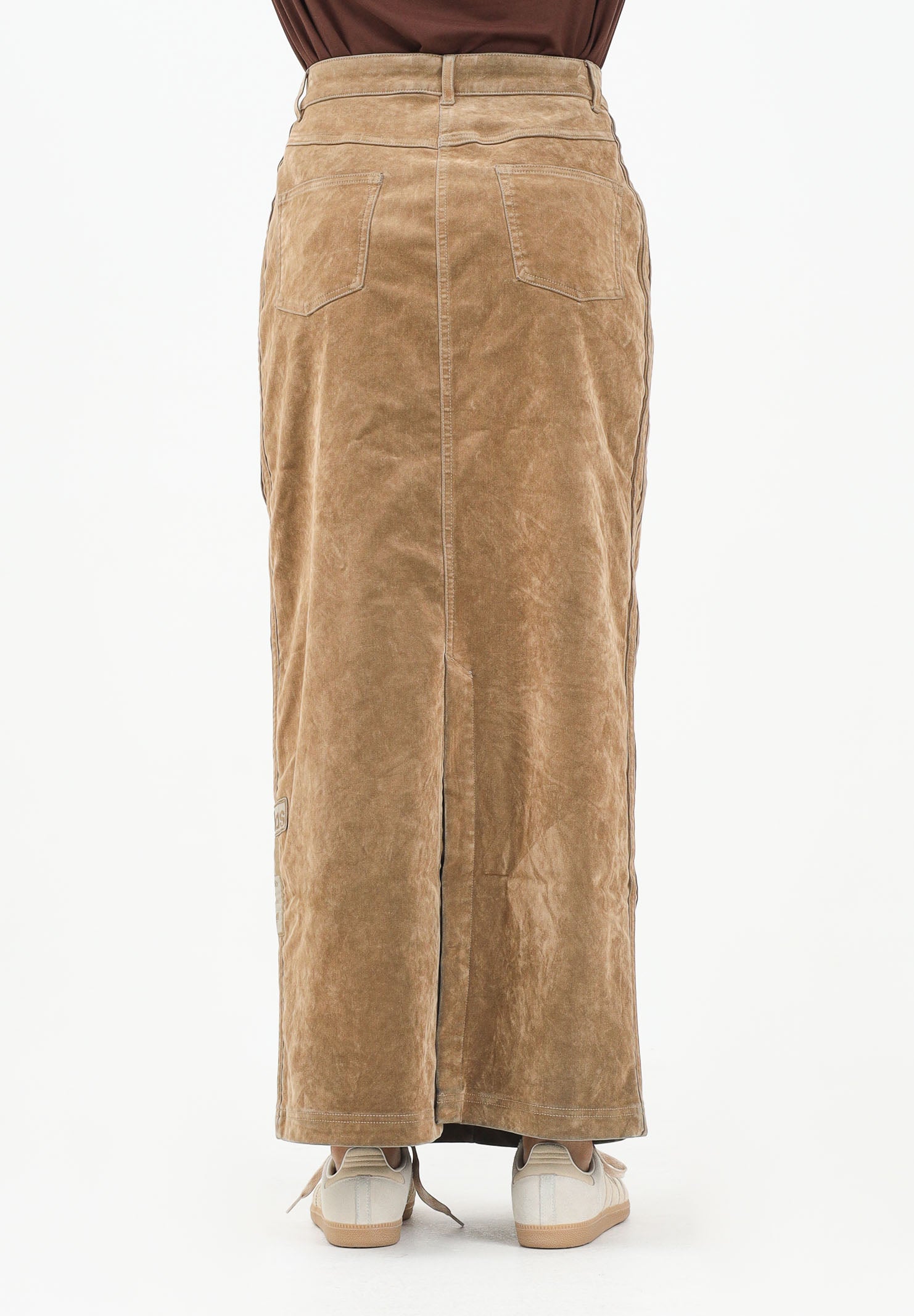 ADIDAS ORIGINALS Gonna lunga Adibreak in twill spazzolato beige da donna JY2397 . ADIDAS ORIGINALS