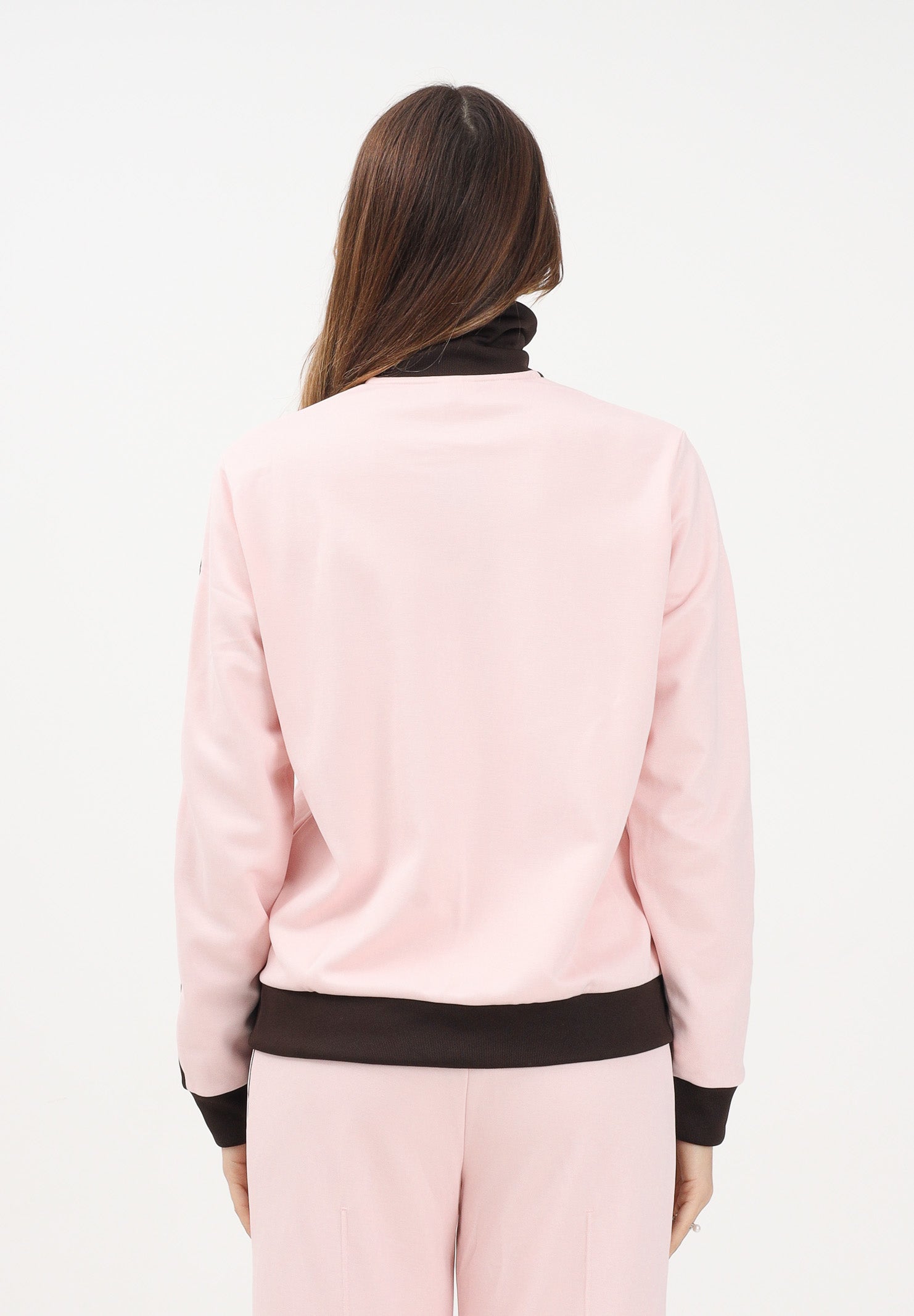 ADIDAS ORIGINALS Felpa con zip Classic TT rosa e marrone da donna KC6854 . ADIDAS ORIGINALS