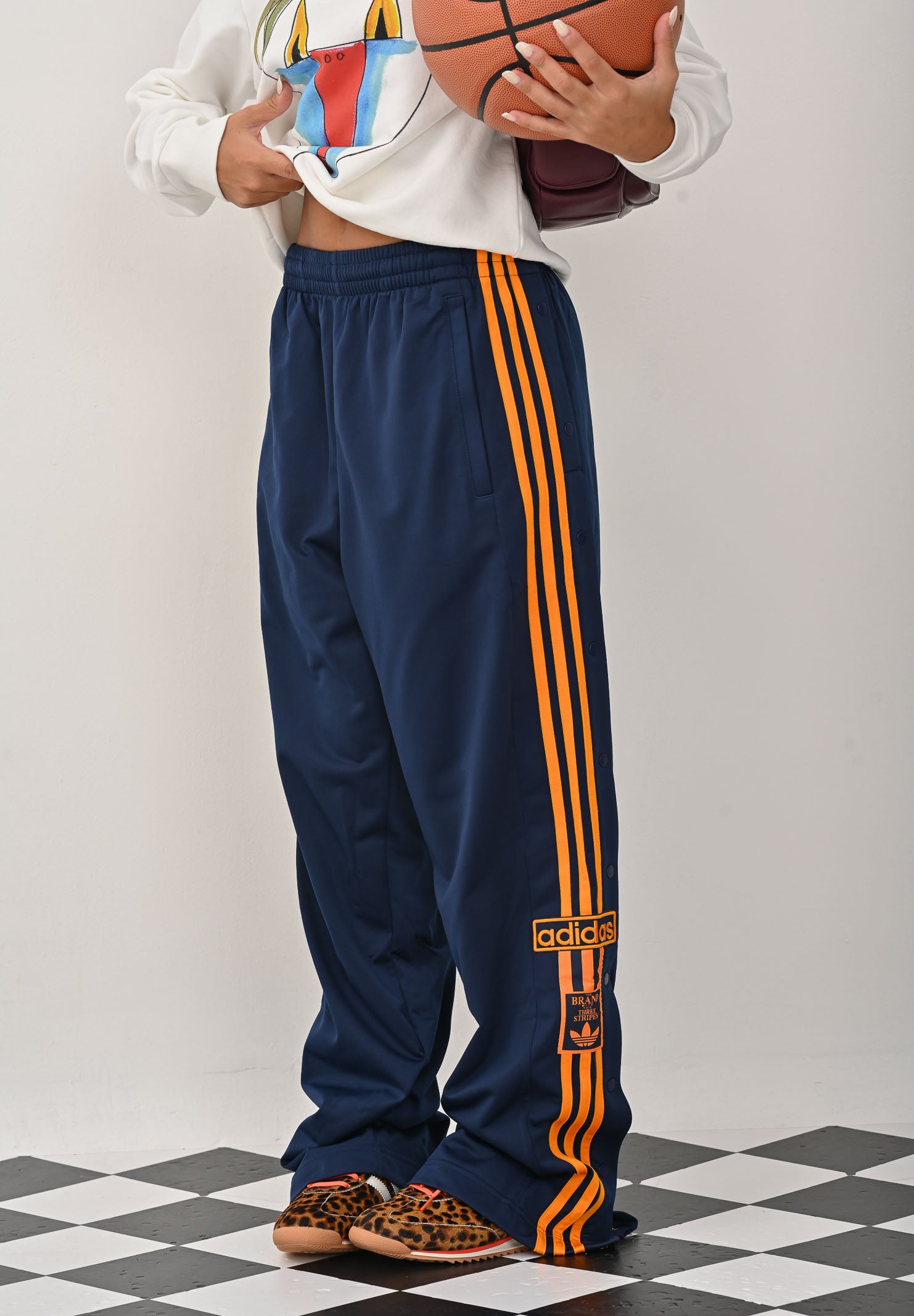 ADIDAS ORIGINALS Pantalone sportivo Adibreak blu e arancione da uomo KD6663 . ADIDAS ORIGINALS
