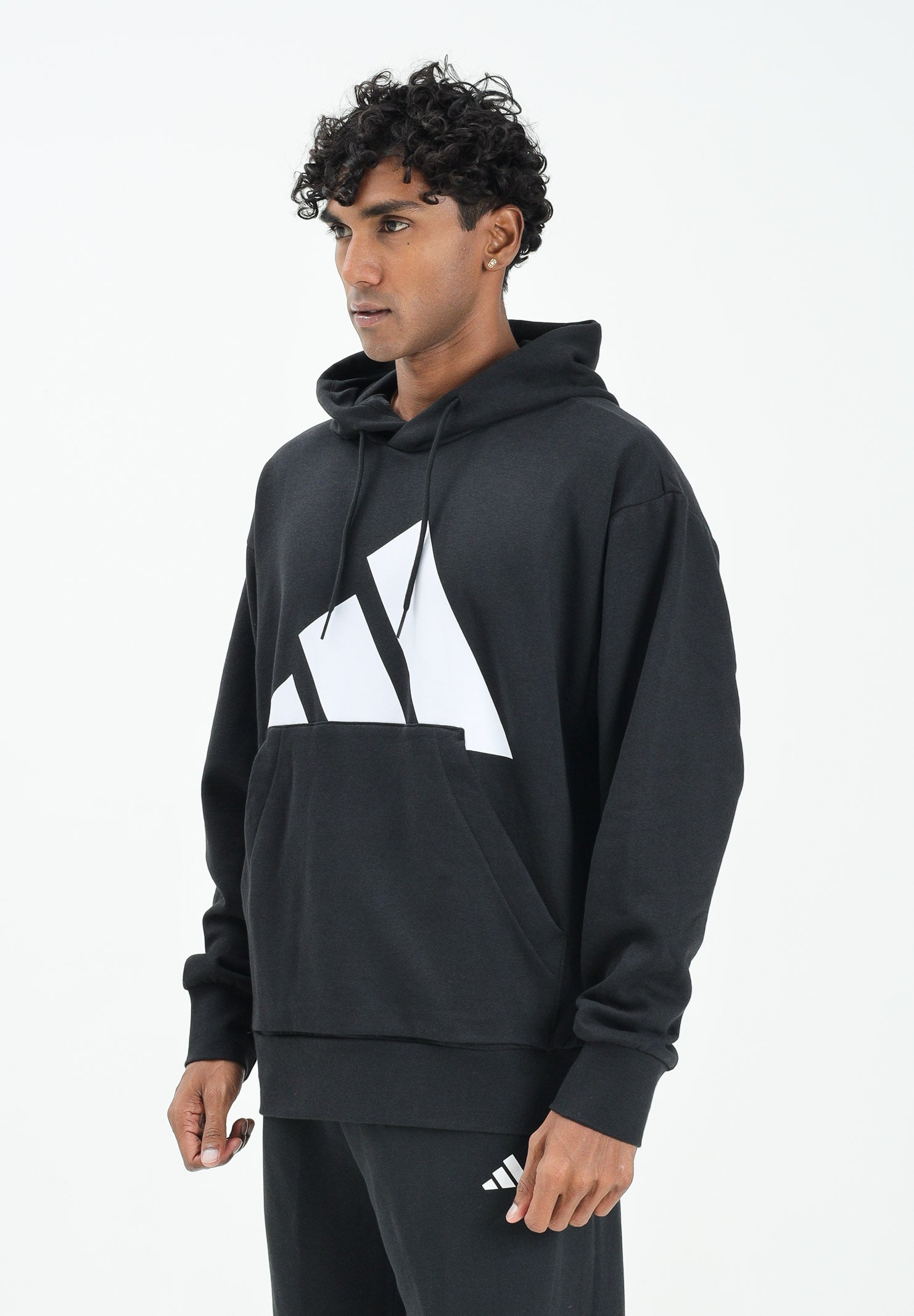 ADIDAS PERFORMANCE Felpa con cappuccio Essentials Big Logo French Terry nera da uomo IN6159 . ADIDAS PERFORMANCE