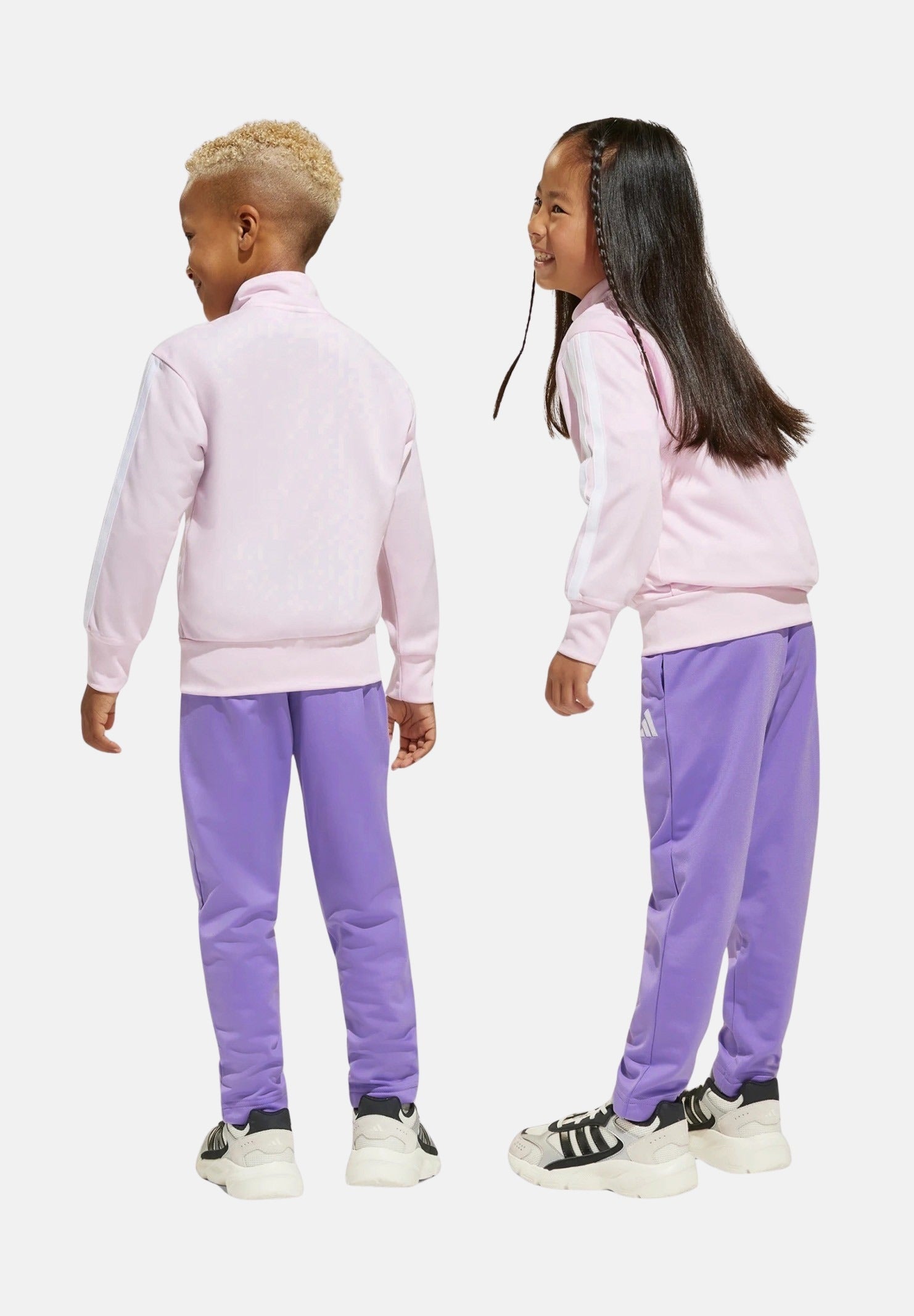 Tuta Essentials Climacool rosa e viola da bambina JC9621 . ADIDAS PERFORMANCE