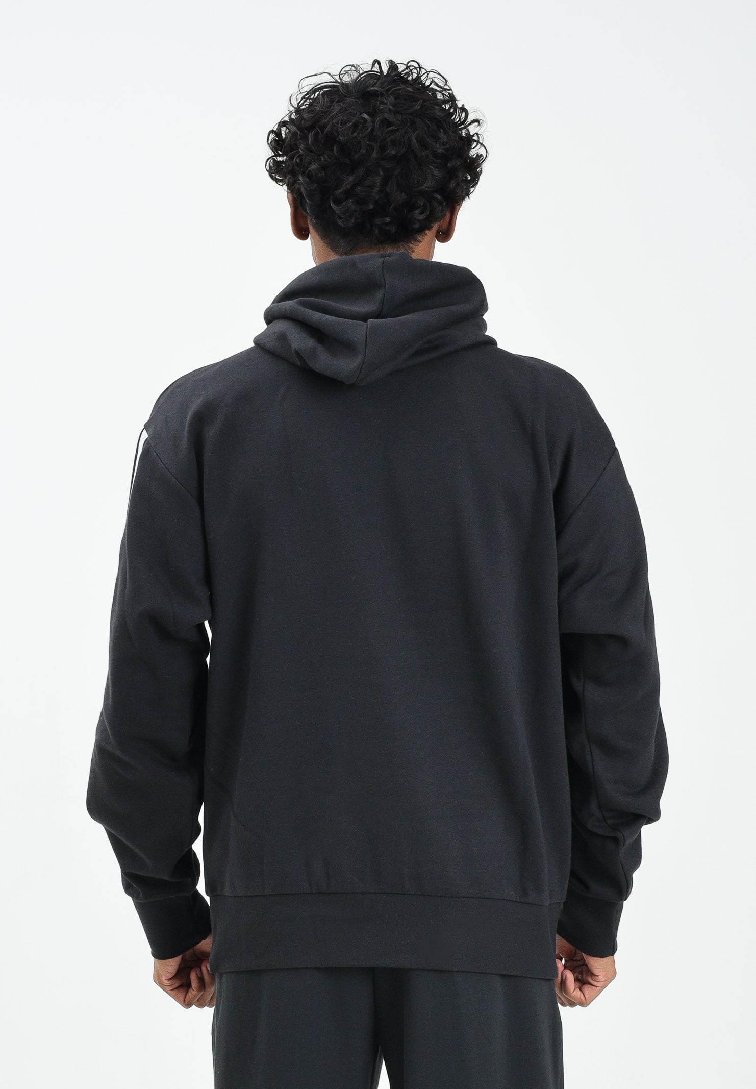 ADIDAS PERFORMANCE Felpa con cappuccio Essentials 3 Stripes nera da uomo<BR/> JE6297 . ADIDAS PERFORMANCE