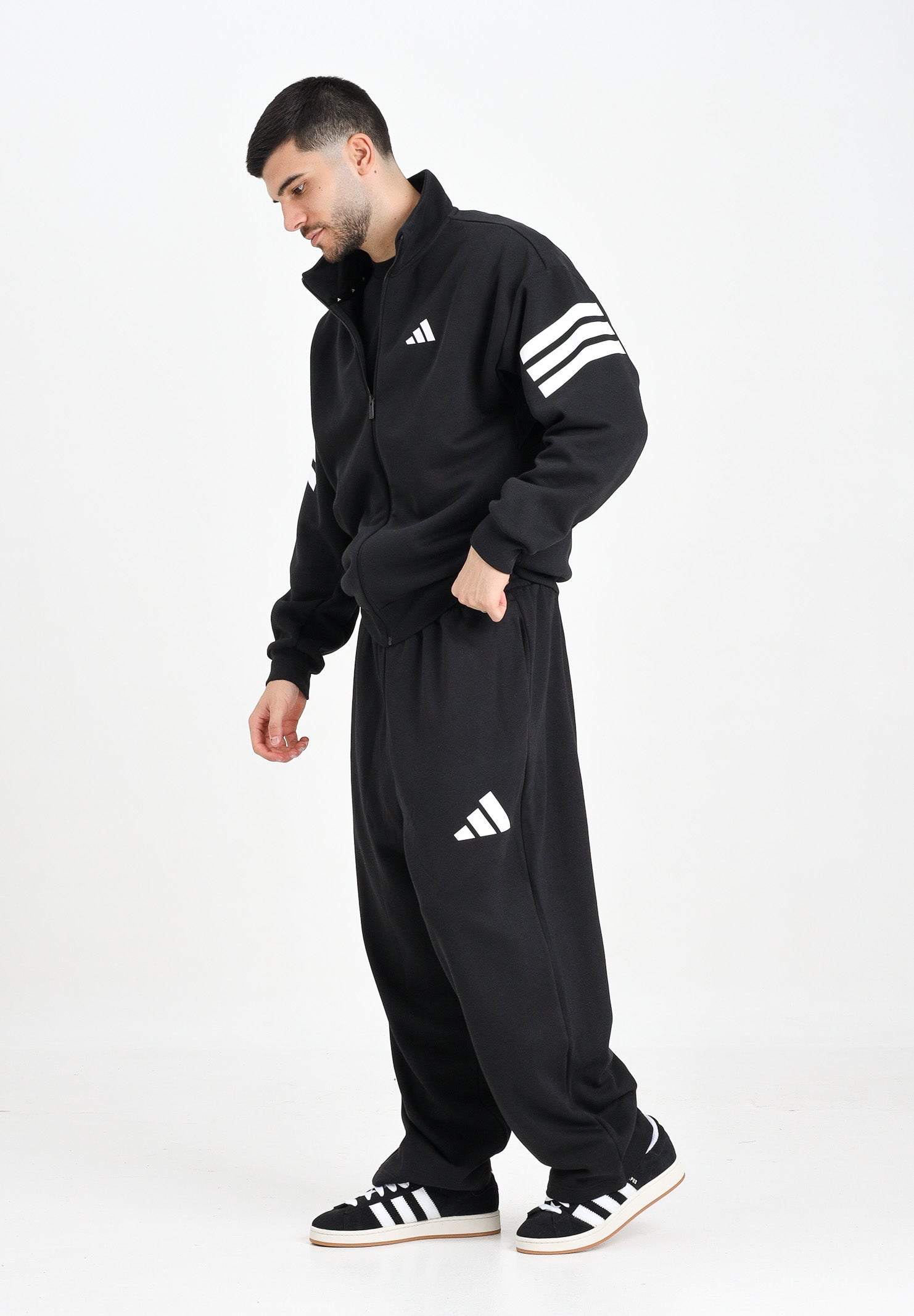 ADIDAS PERFORMANCE Pantalone sportivo Essentials Wide Leg 3 Bar Logo nero da uomo JF3567 . ADIDAS PERFORMANCE