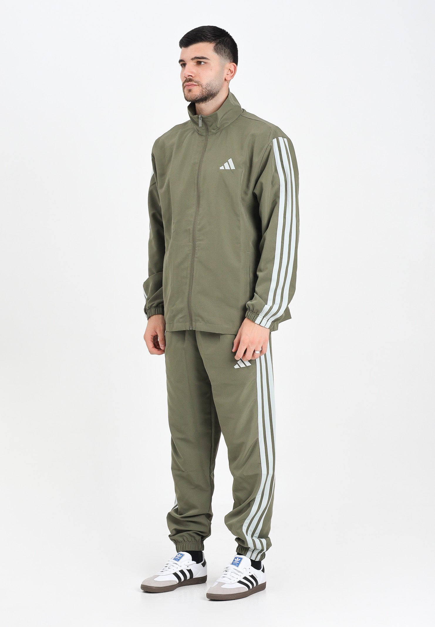 ADIDAS PERFORMANCE Tuta Sportswear Basic 3-Stripes Woven verde da uomo JI8850 . ADIDAS PERFORMANCE