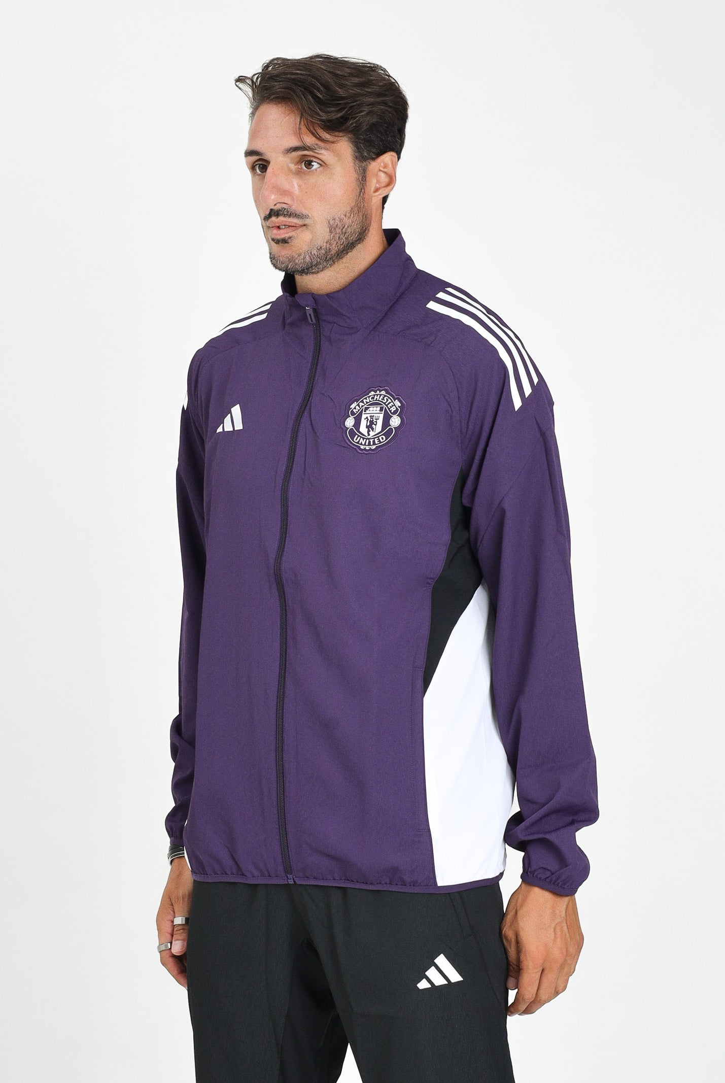 ADIDAS PERFORMANCE Felpa con zip Manchester United Tiro 25 Competition viola da uomo JP3107 . ADIDAS PERFORMANCE
