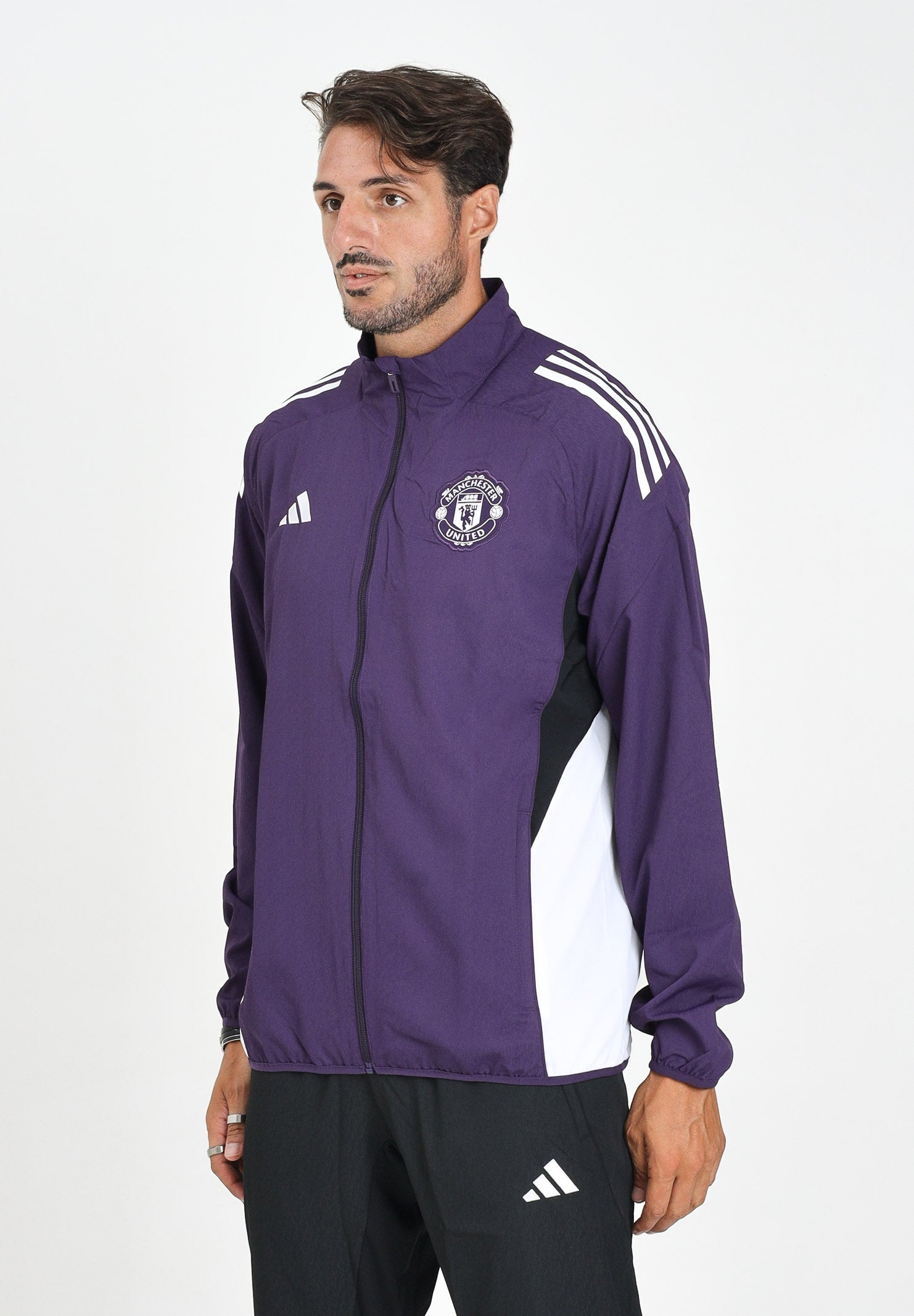 ADIDAS PERFORMANCE Felpa con zip Manchester United Tiro 25 Competition viola da uomo JP3107 . ADIDAS PERFORMANCE