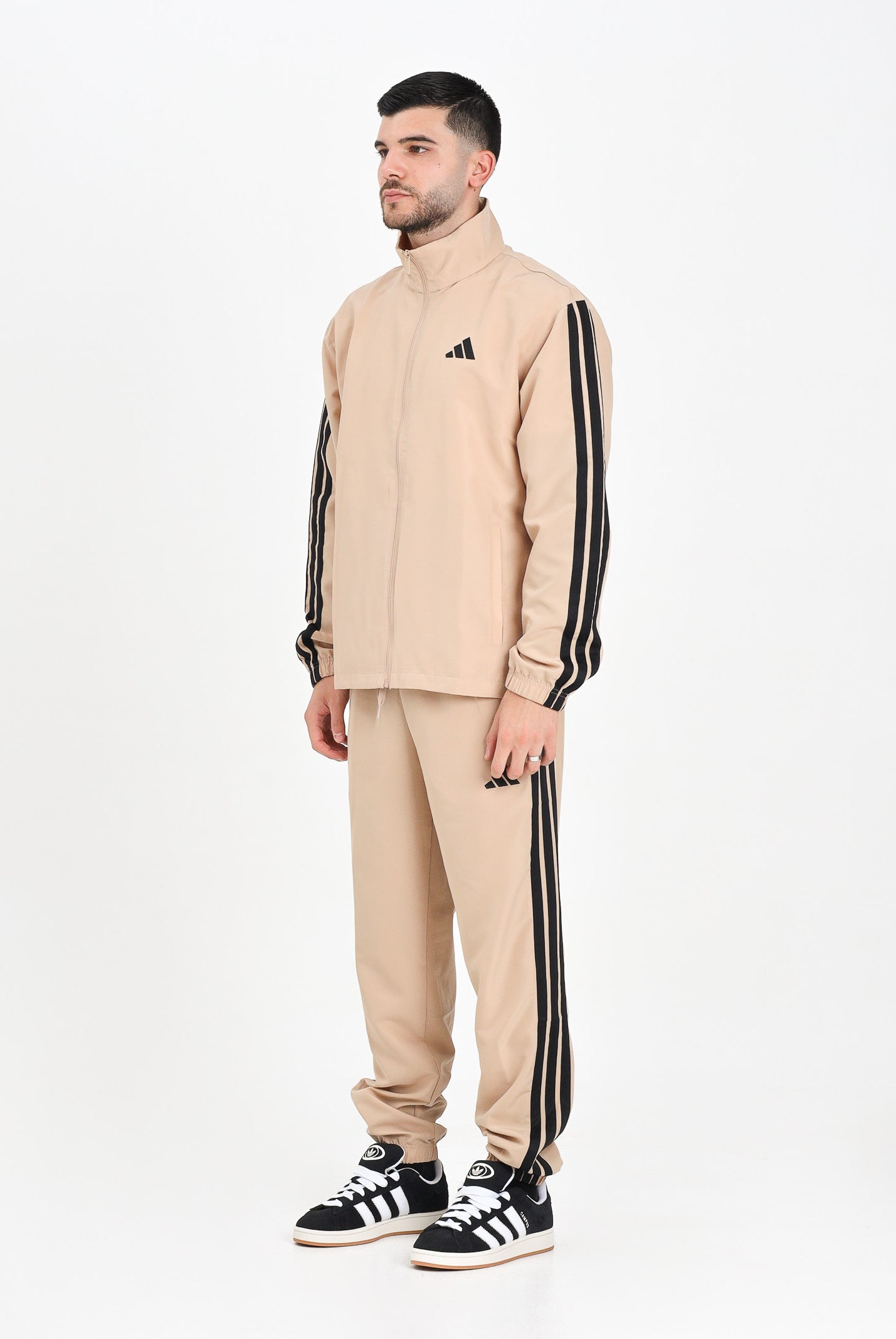 ADIDAS PERFORMANCE Tuta Sportswear Basic 3-Stripes Woven beige da uomo JX3149 . ADIDAS PERFORMANCE