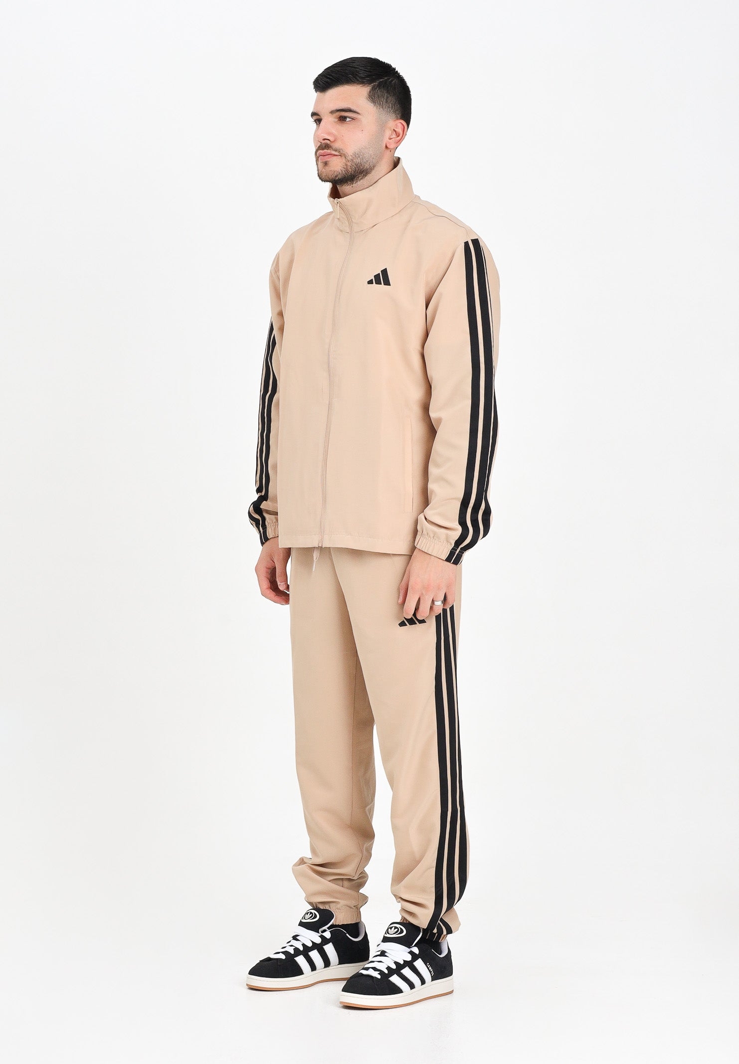 ADIDAS PERFORMANCE Tuta Sportswear Basic 3-Stripes Woven beige da uomo JX3149 . ADIDAS PERFORMANCE