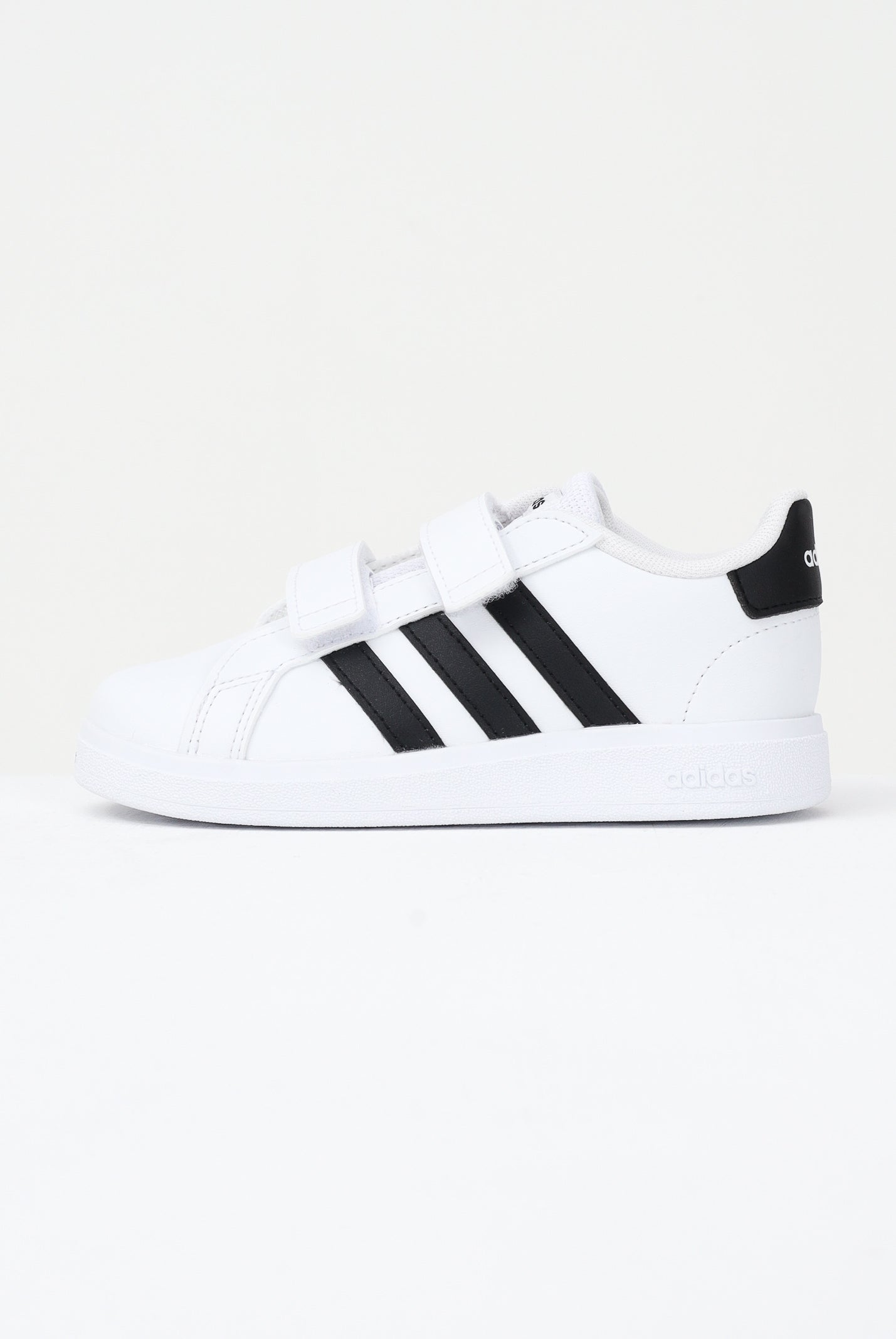 ADIDAS PERFORMANCE Sneakers Grand Court Lifestyle Hook and Loop bianche e nere da neonato GW6527 . ADIDAS PERFORMANCE
