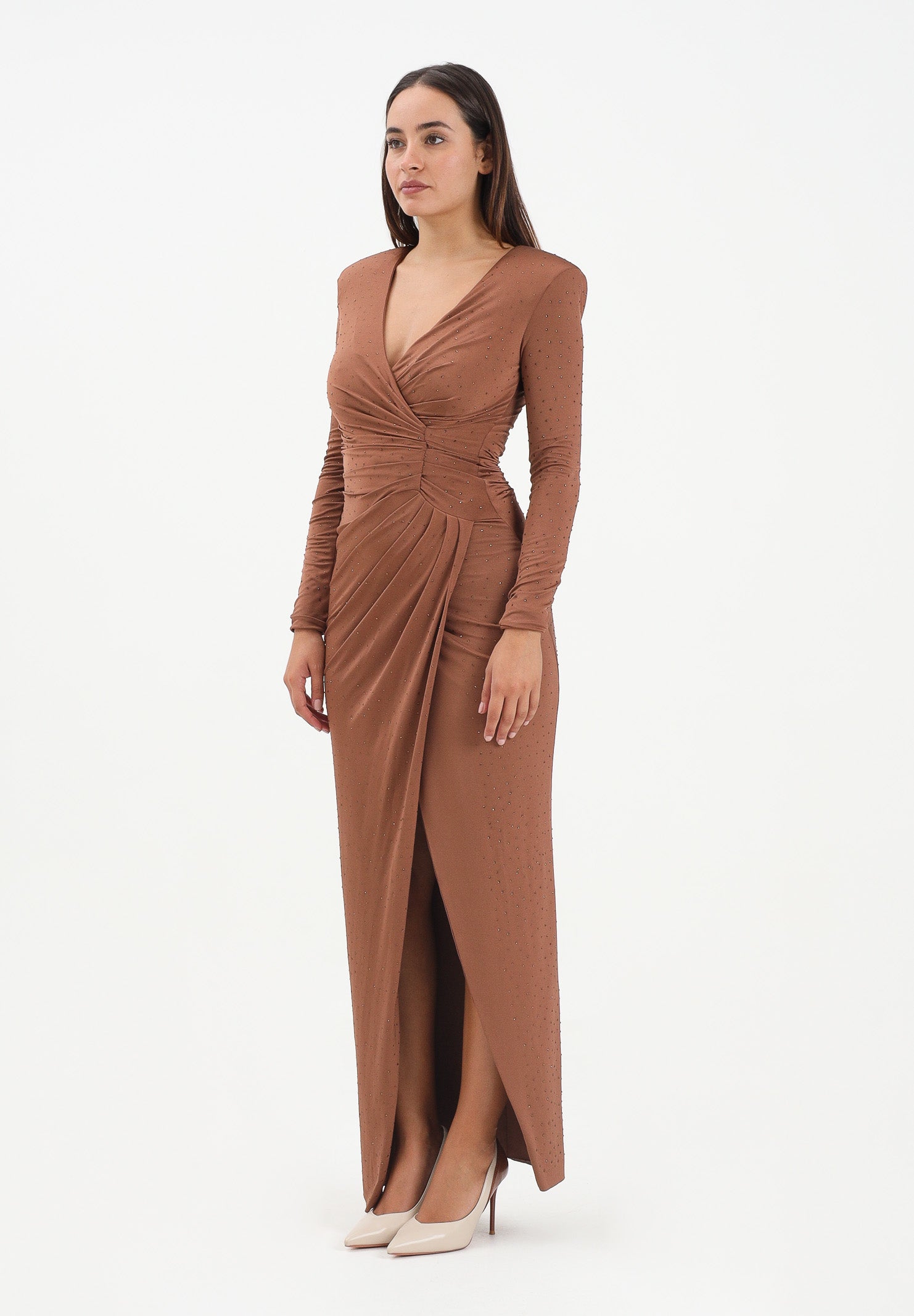 ALMA SANCHEZ Abito lungo Acate marrone da donna AS2526011EL A128 ALMA SANCHEZ