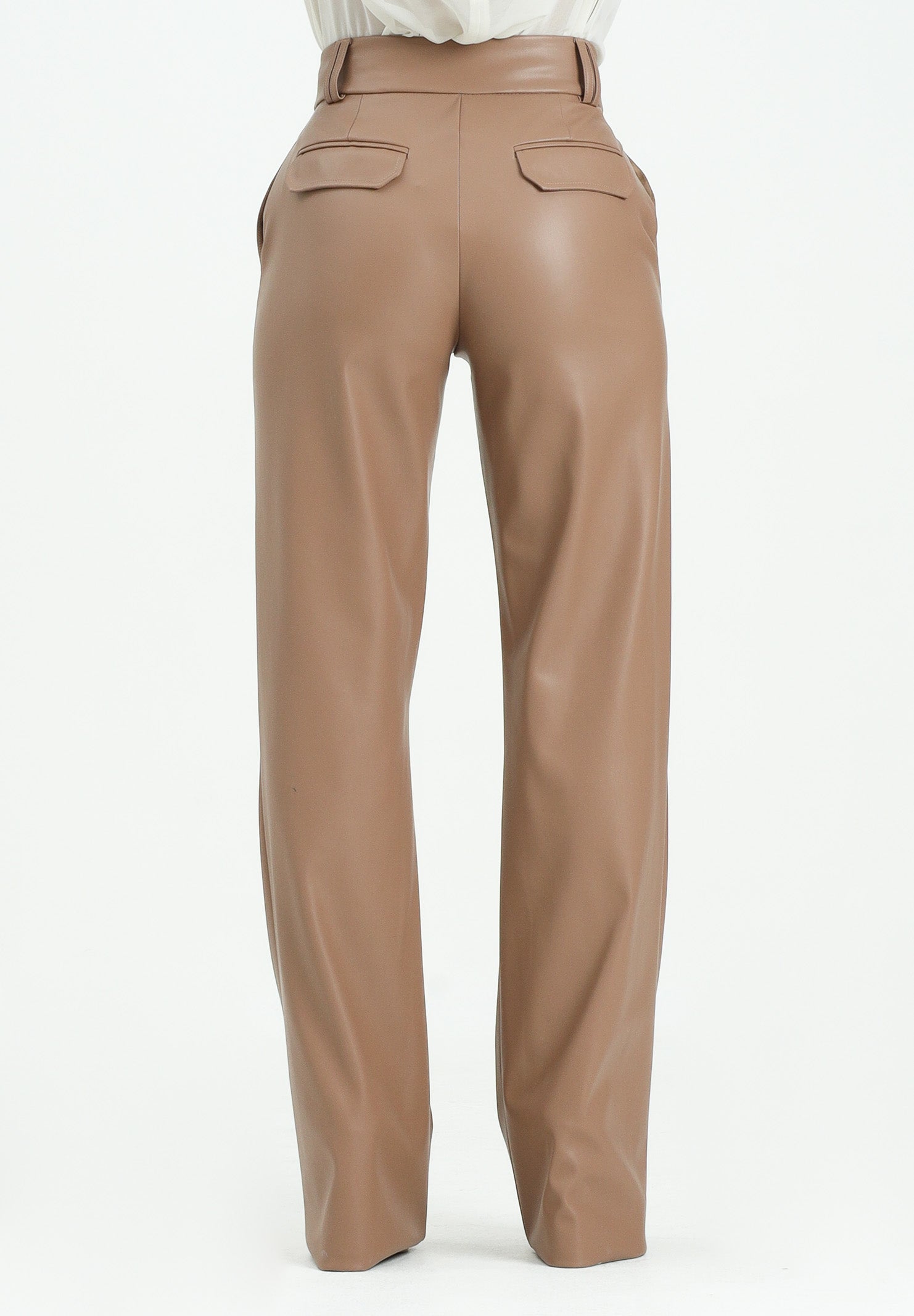 ALMA SANCHEZ Pantalone Pozio in ecopelle cammello da donna AS2526047EP 122 ALMA SANCHEZ