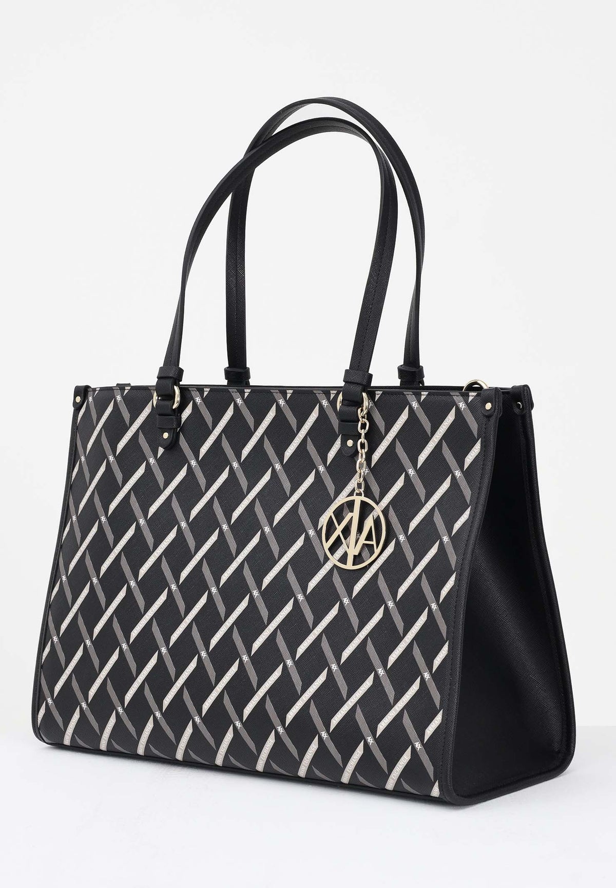 ARMANI EXCHANGE Shopper nera da donna con logo all over XW000927AF17155 MC043 ARMANI EXCHANGE