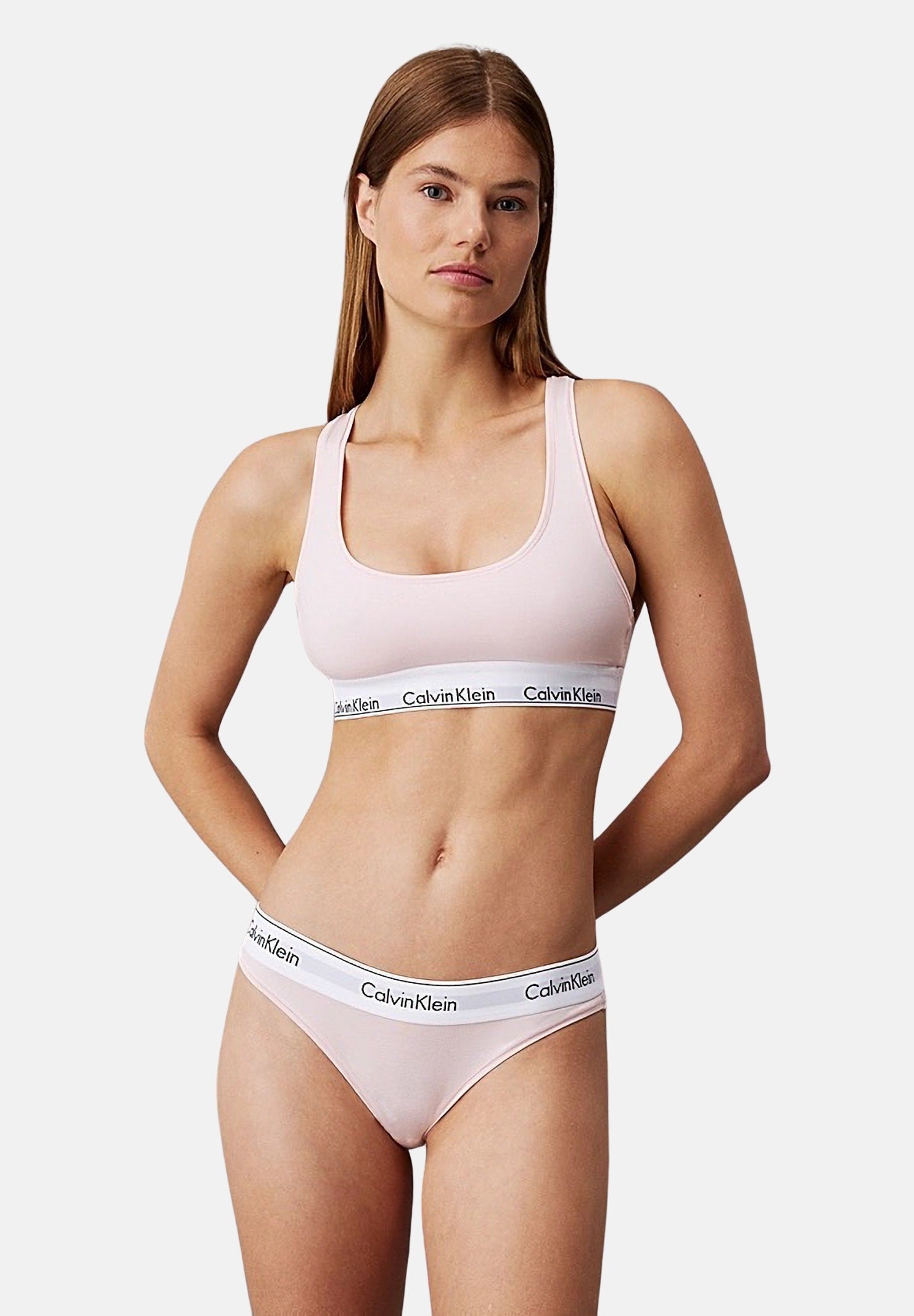 CALVIN KLEIN Bralette rosa da donna con bordo elastico logato 0000F3785E SQL CALVIN KLEIN
