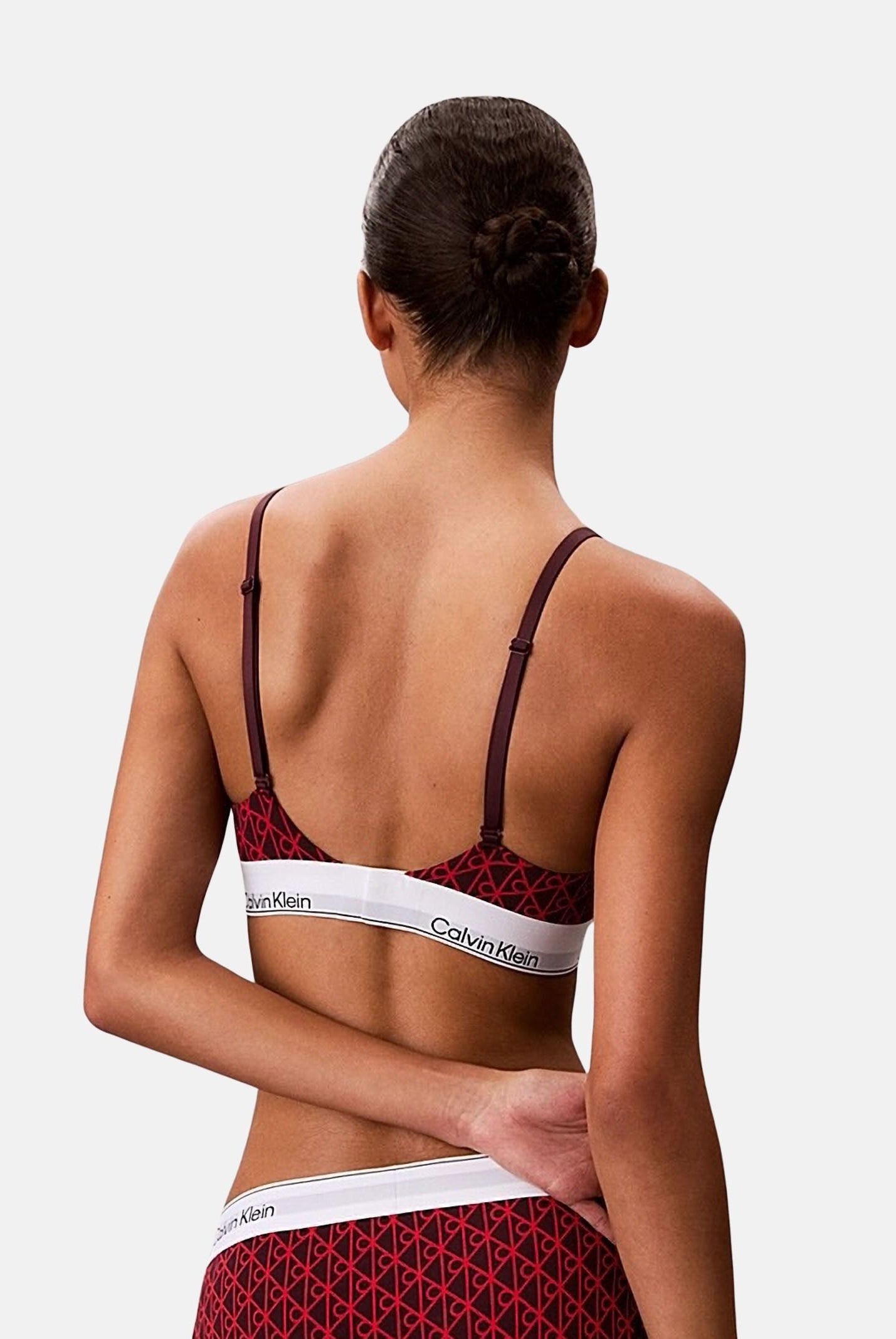 CALVIN KLEIN Bralette rossa da donna caratterizzata da stampa monogramma "CK" LV00QF8498 ZIJ CALVIN KLEIN