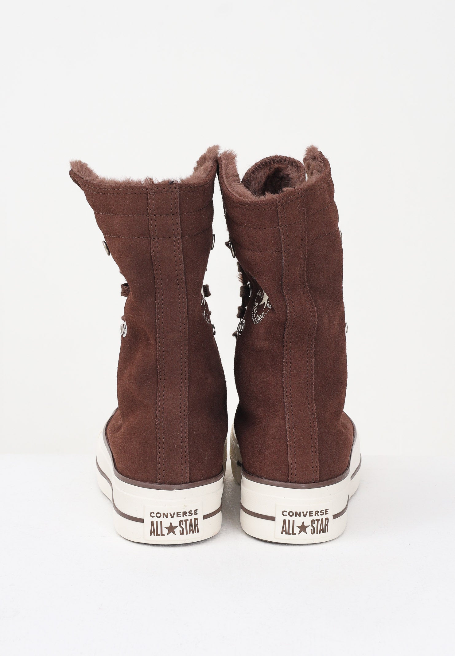 CONVERSE Sneakers Chuck Taylor All Star Fold-Over Lift Platform XHi Faux Fur marroni da donna A15230C . CONVERSE