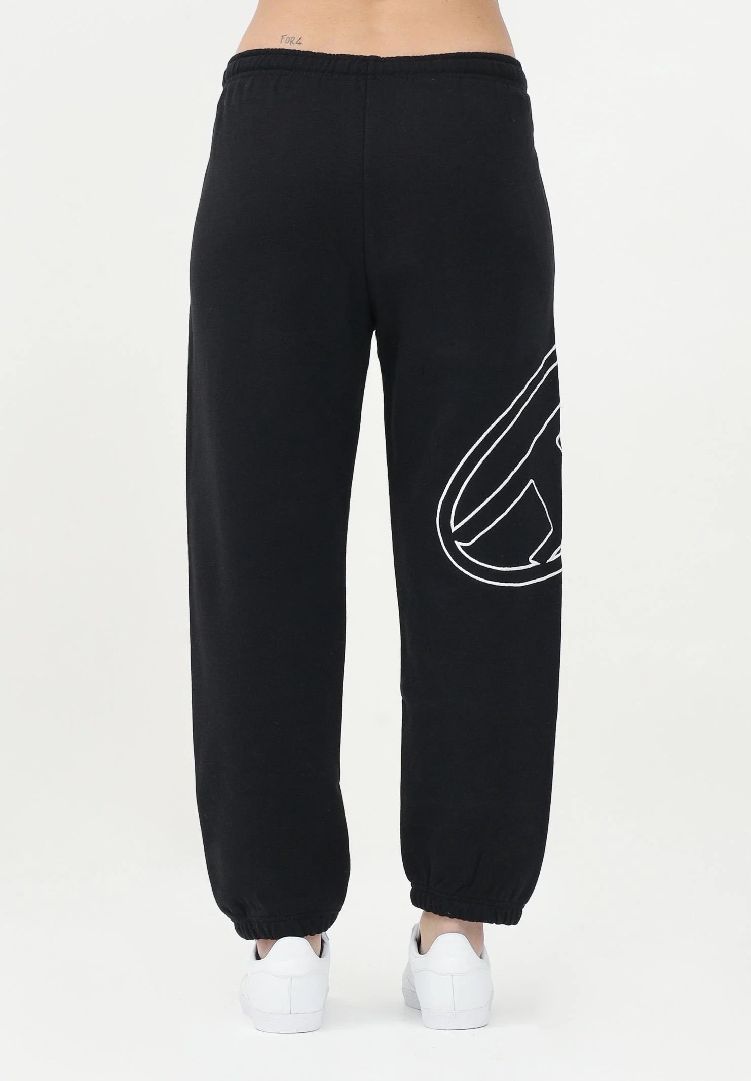 DIESEL Pantalone sportivo nero per donna, ragazzi e bambini con maxi logo Oval D J022720GYCJ K900 DIESEL
