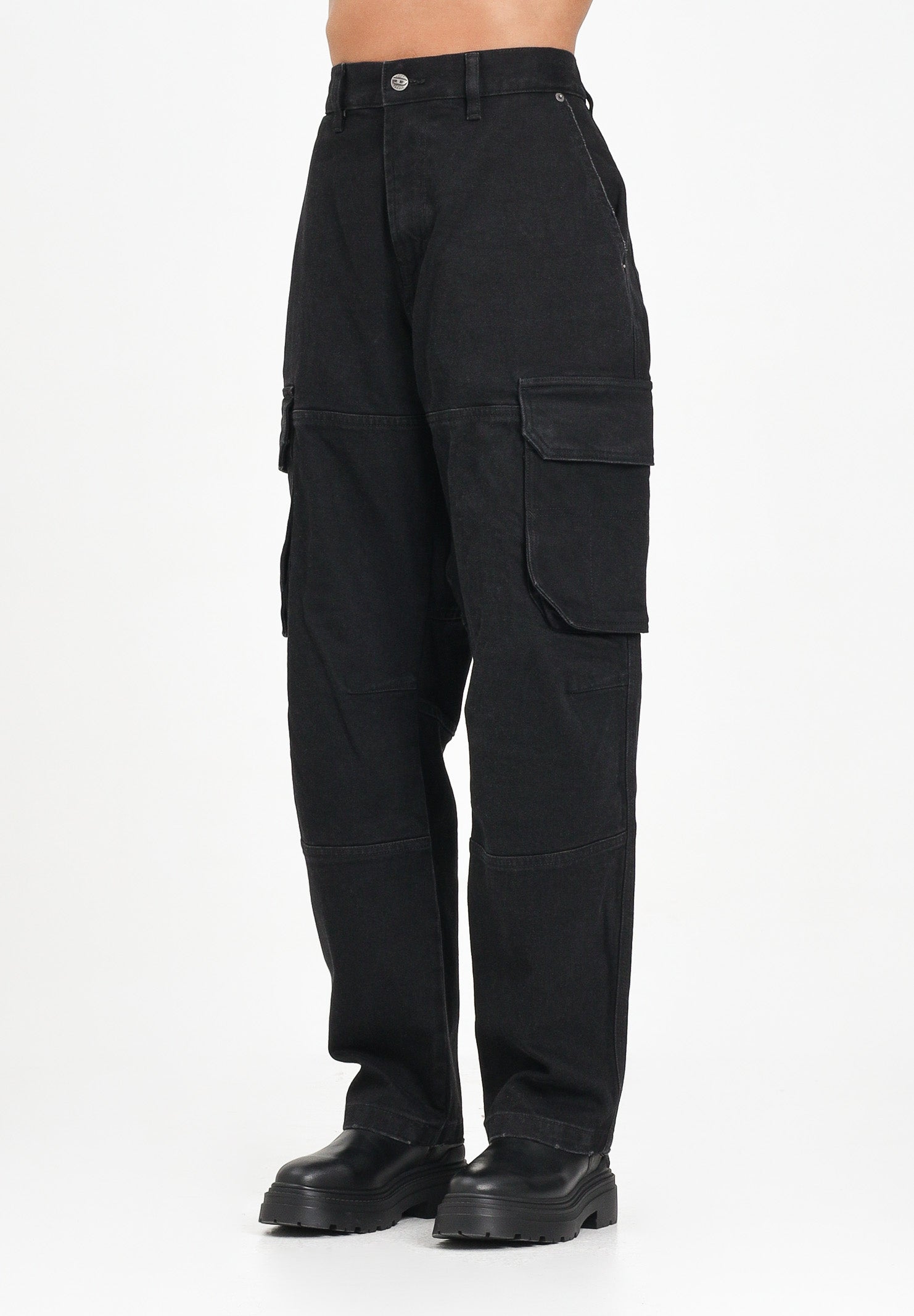 DIESEL Jeans D-Dave cargo in denim nero per donna, ragazzi e bambino J02329KXBQP K02 DIESEL